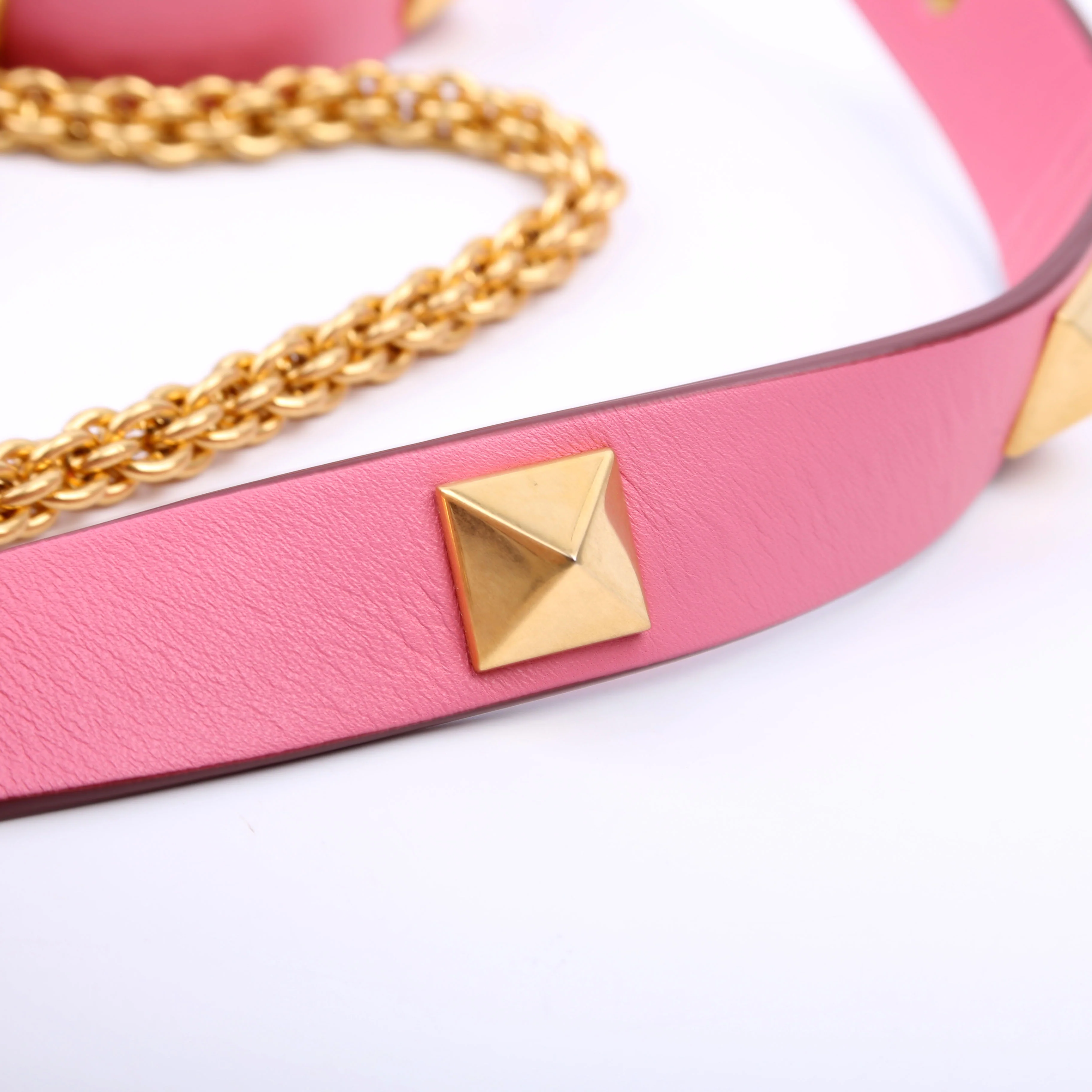 Roman Stud Top Handle Small Pink - Image 9