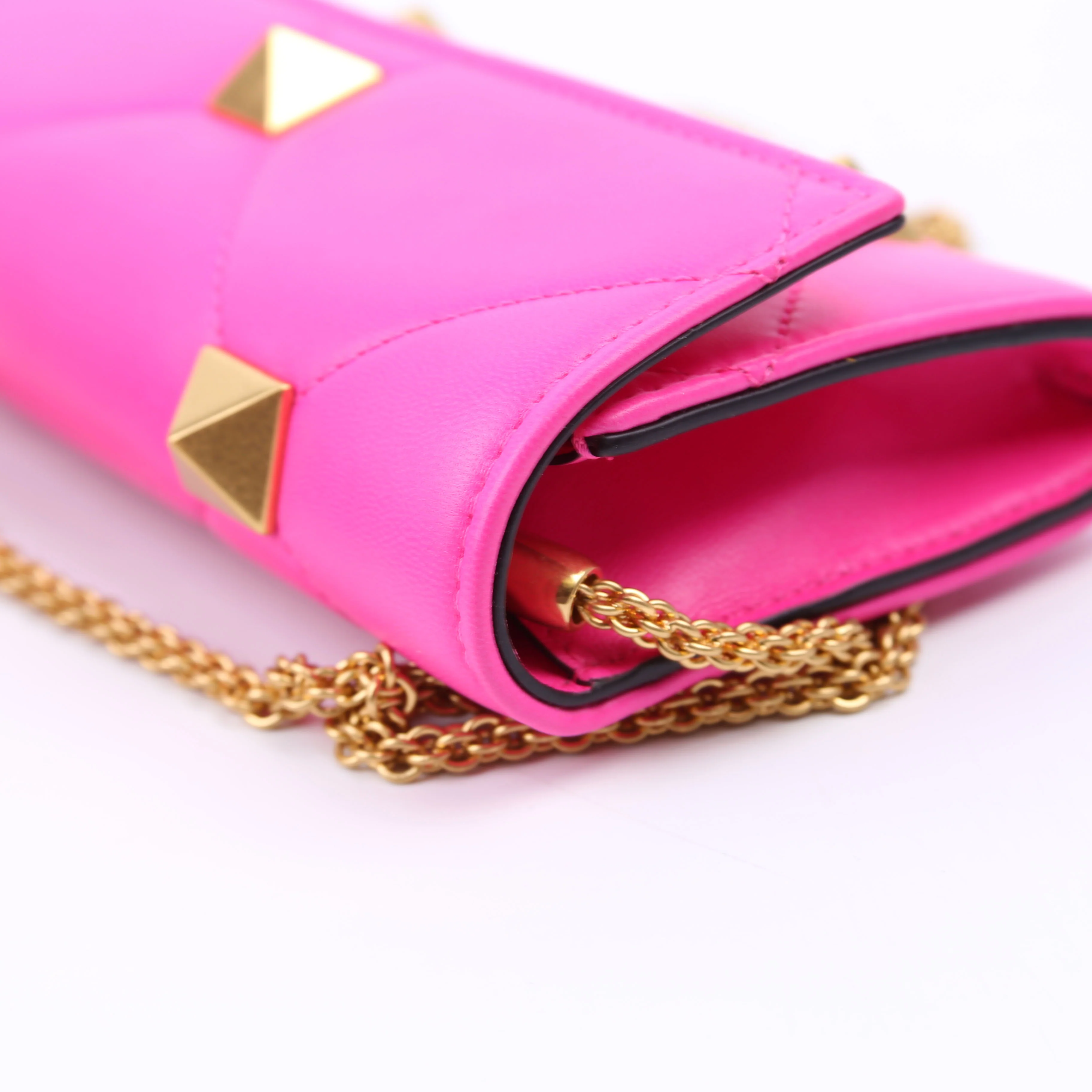 Roman Stud Wallet In Chain Pink - Image 9