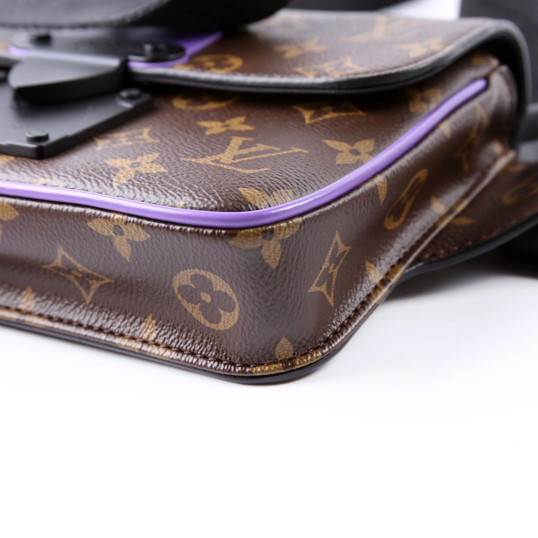 S Lock Sling Bag Monogram Macassar Purple - Image 7