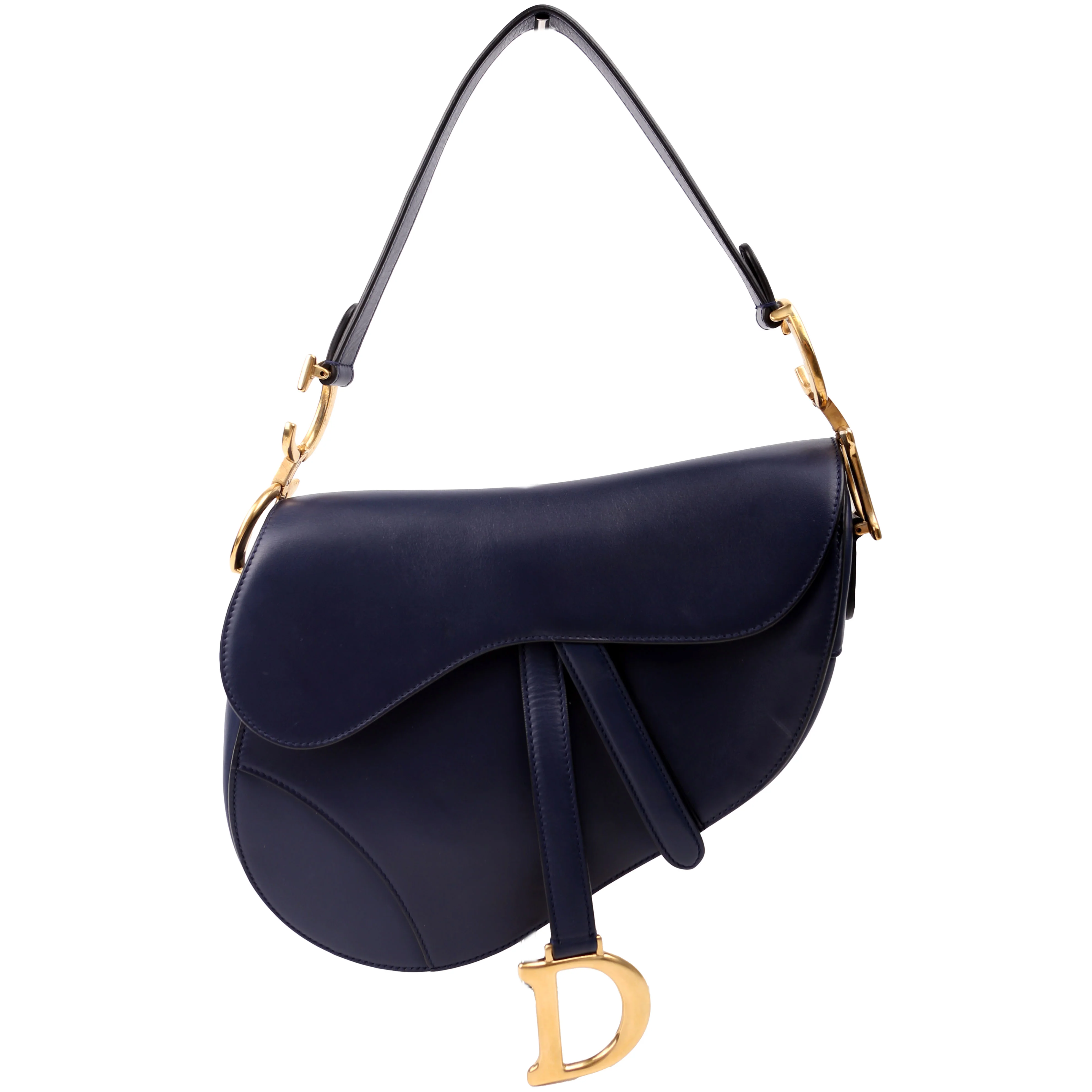 Saddle Bag Leather Navy Blue