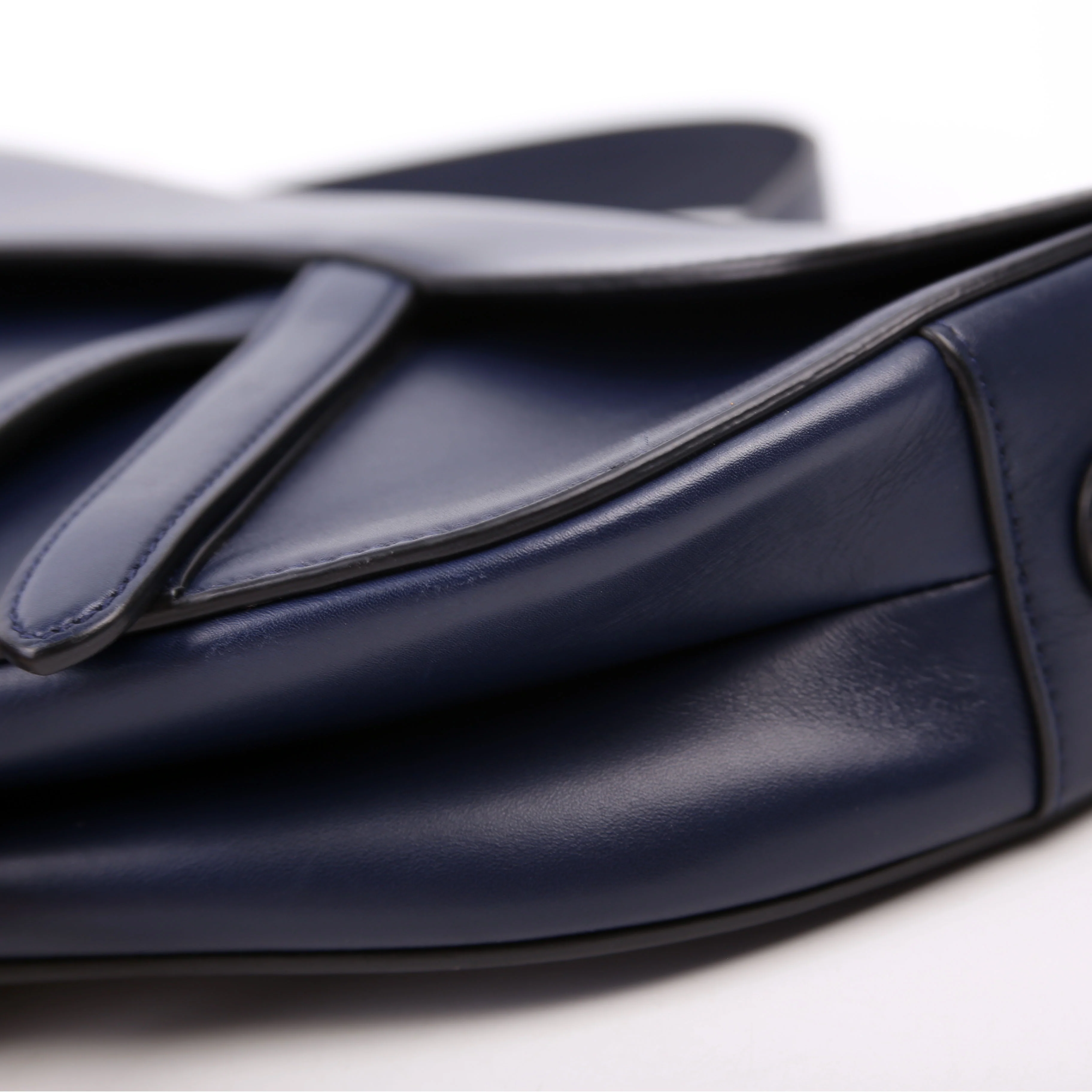 Saddle Bag Leather Navy Blue - Image 6