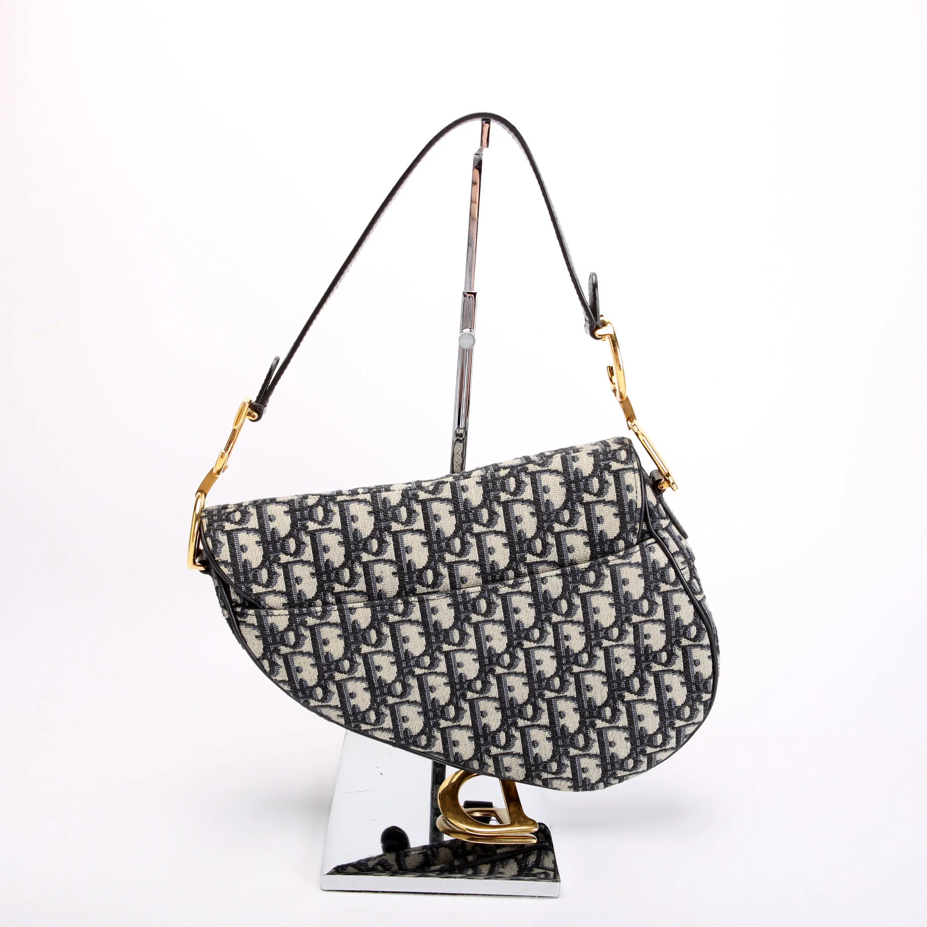Saddle Bag Oblique Navy/Gold - Image 3
