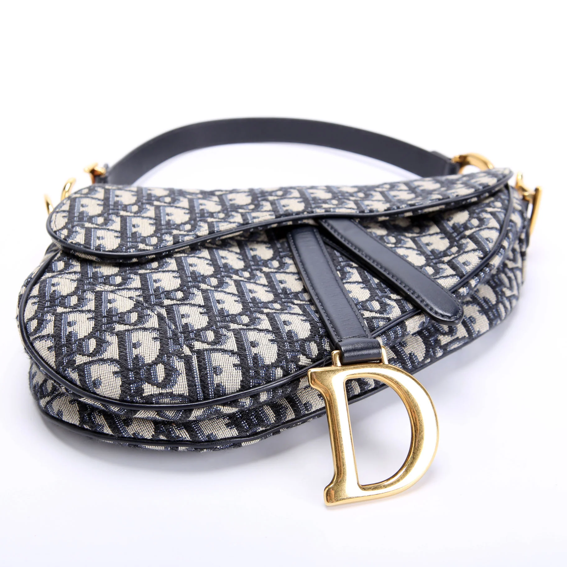 Saddle Bag Oblique Navy/Gold - Image 4