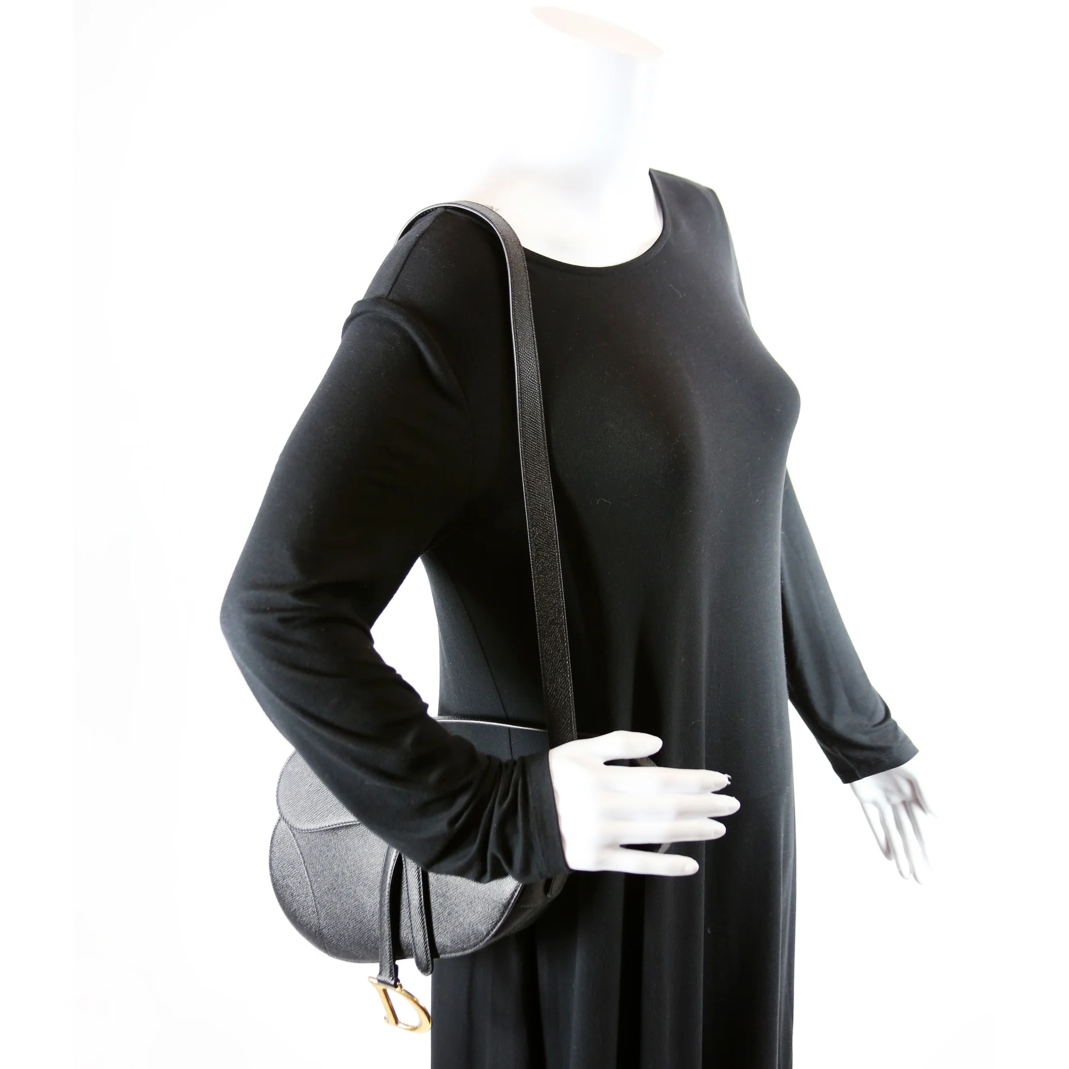 Saddle Bag W/Strap Grained Leather Black - Image 10