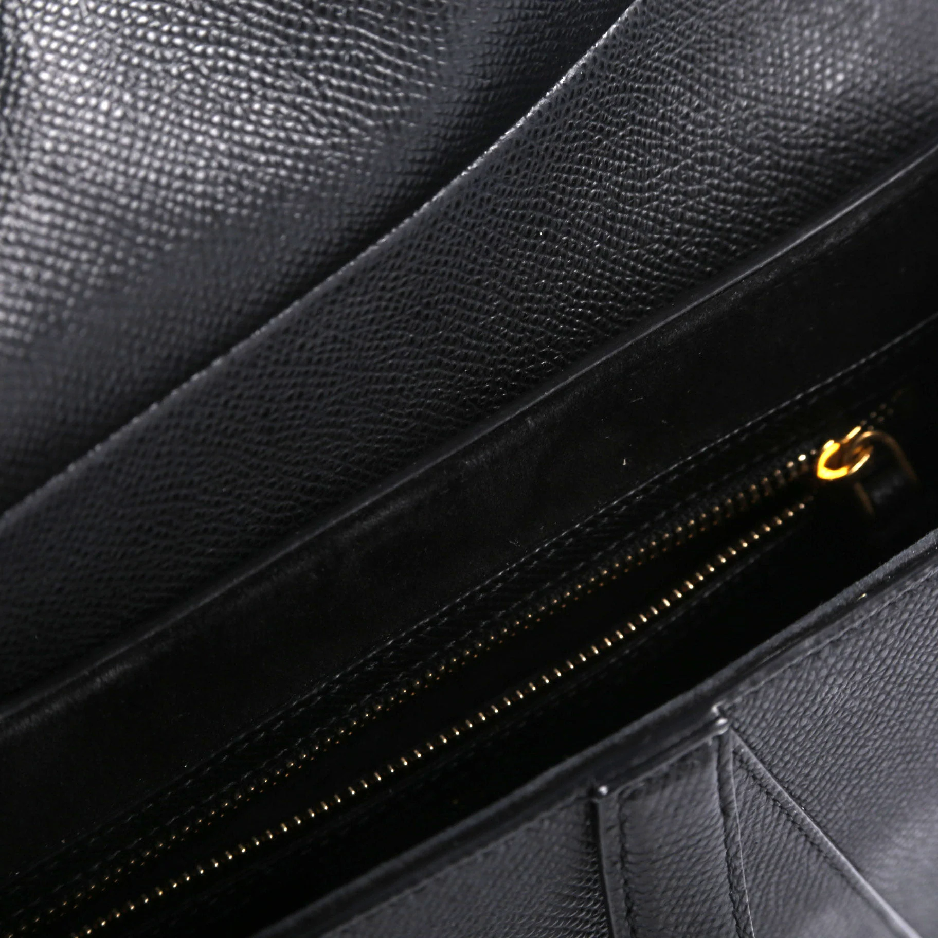 Saddle Bag With Strap Grained Leather Black - Image 9
