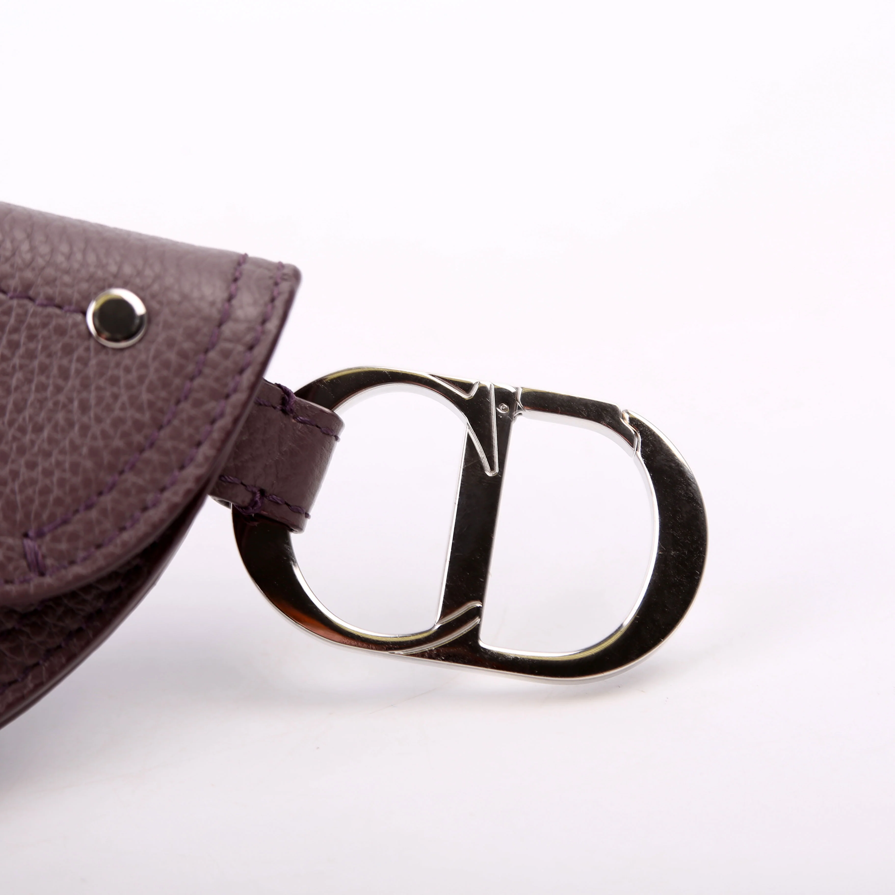 Saddle Key Pouch Grained Calfskin Purple - Image 8