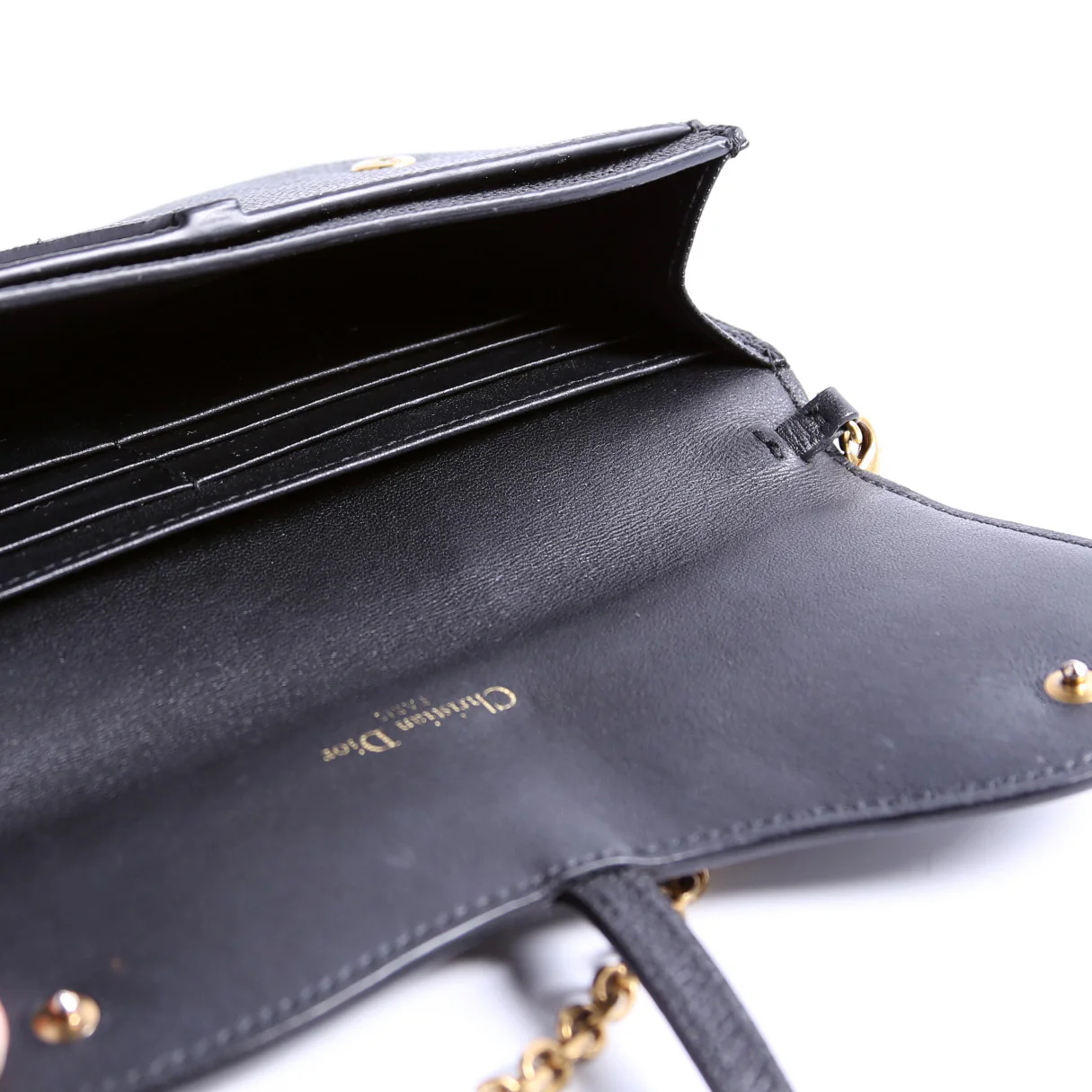 Saddle Pouch W/Chain Small Calfskin Black - Image 10
