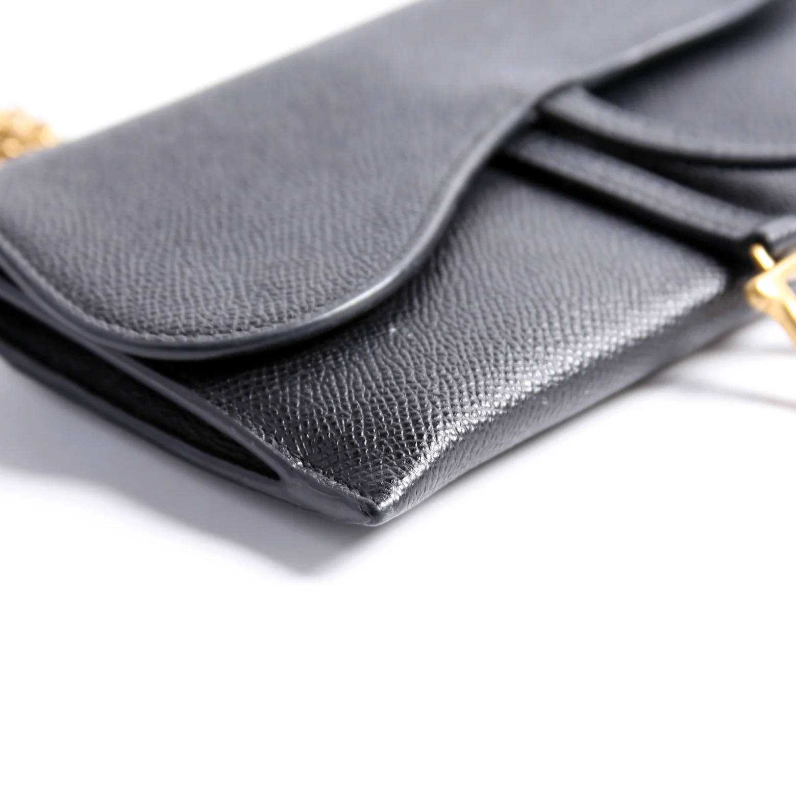 Saddle Pouch W/Chain Small Calfskin Black - Image 6