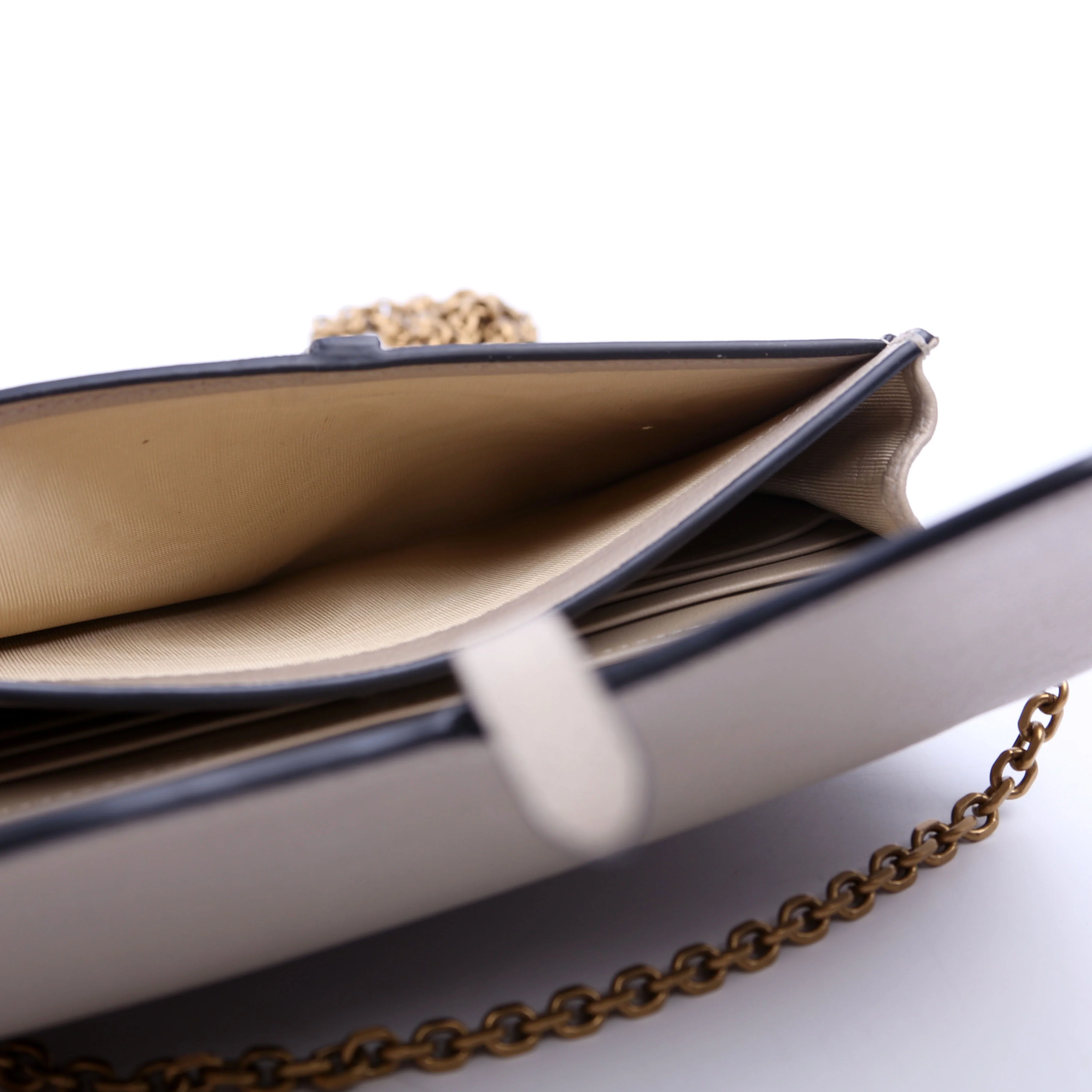 Saddle Pouch With Chain Small Calfskin Gray - Image 13