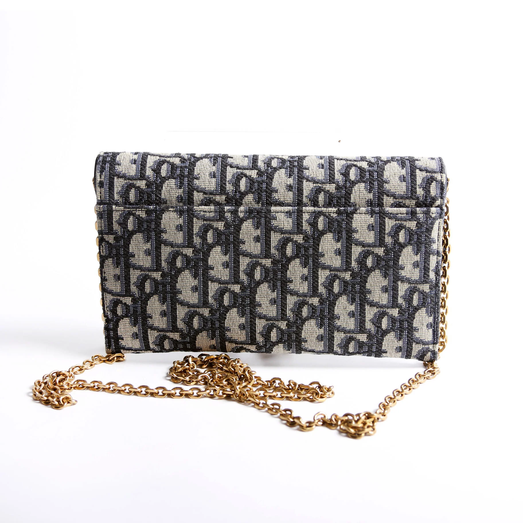 Saddle Pouch With Chain Small Oblique Navy - Image 2