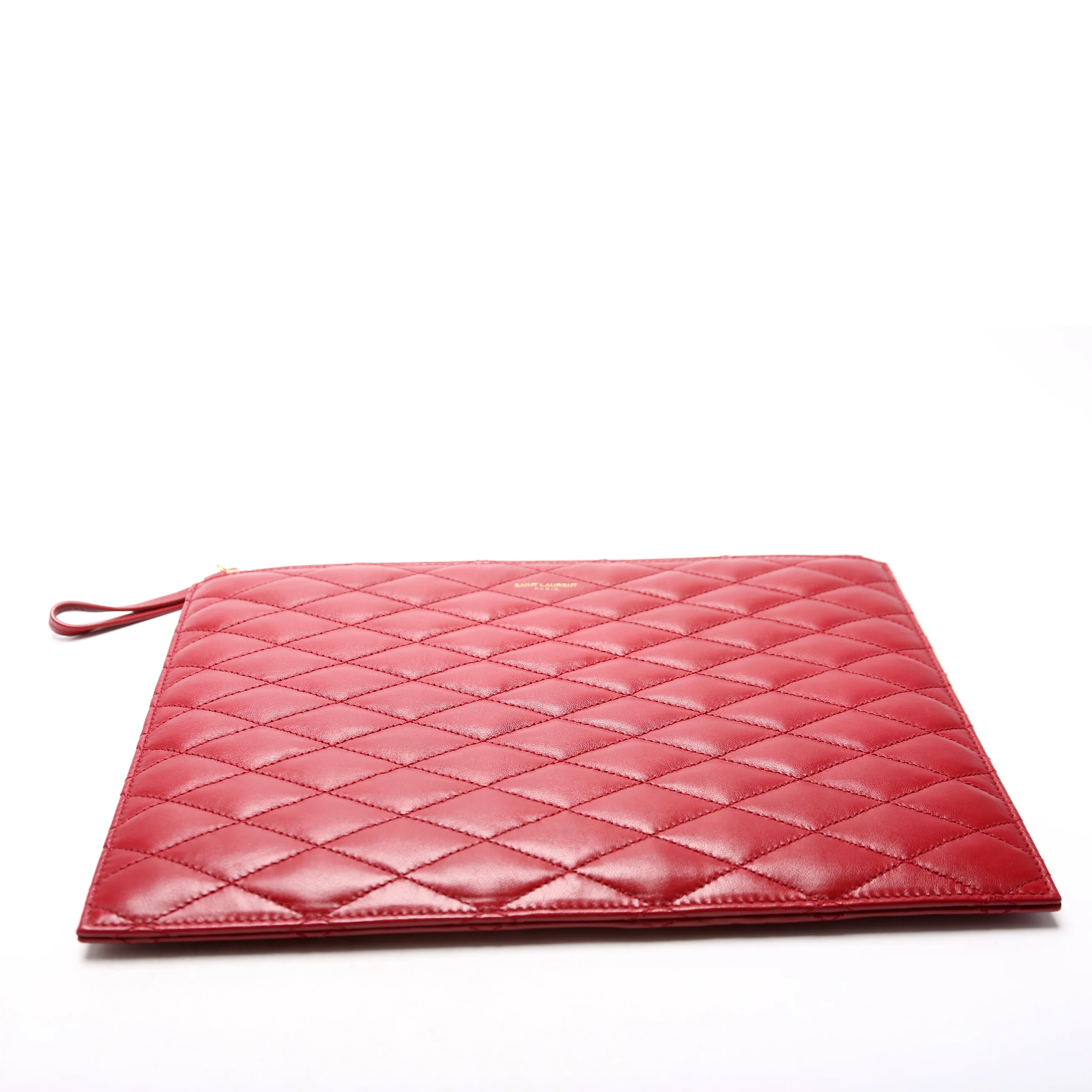 Sade Zip Pouch Quilted Lambskin Red - Image 4