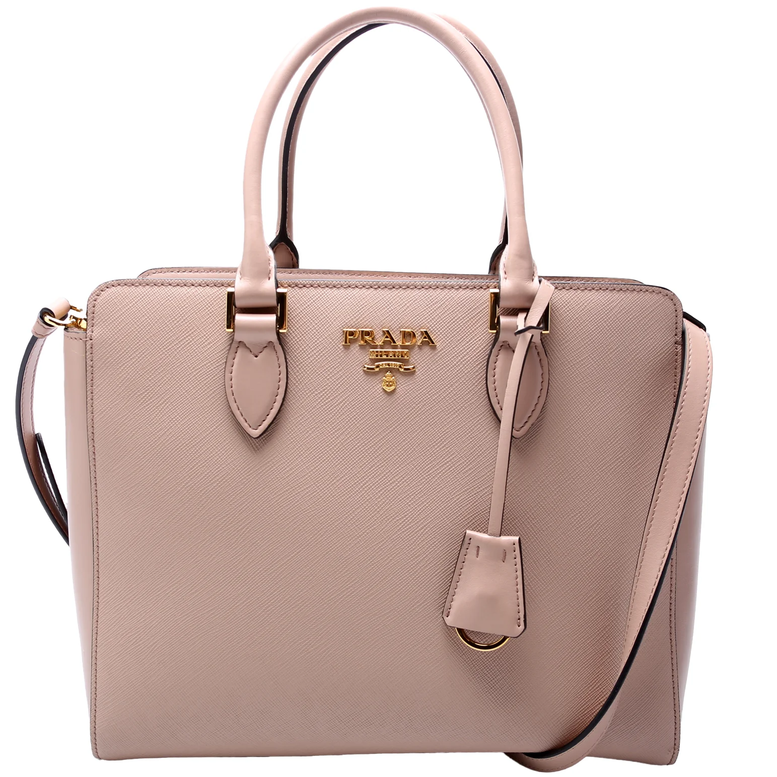 Saffiano/Calfskin Top Handle Bag