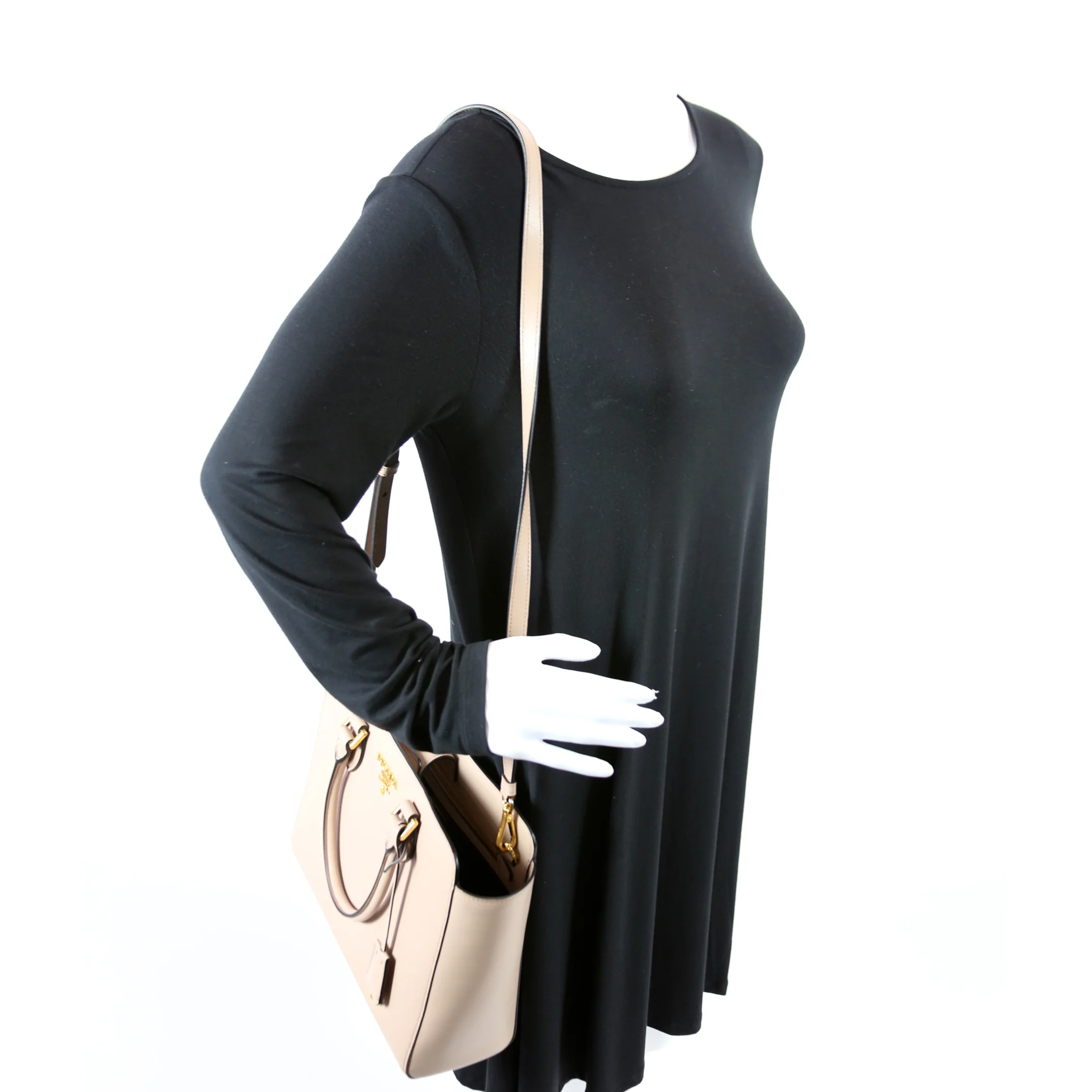Saffiano/Calfskin Top Handle Bag - Image 11