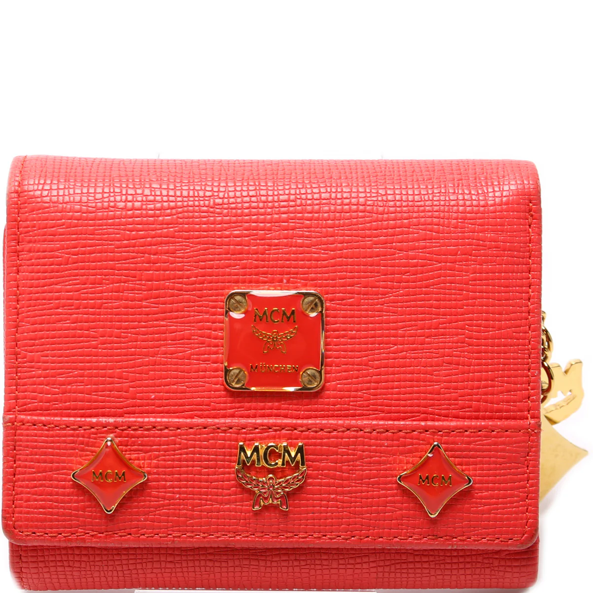 Saffiano Charm Tri-Fold Wallet