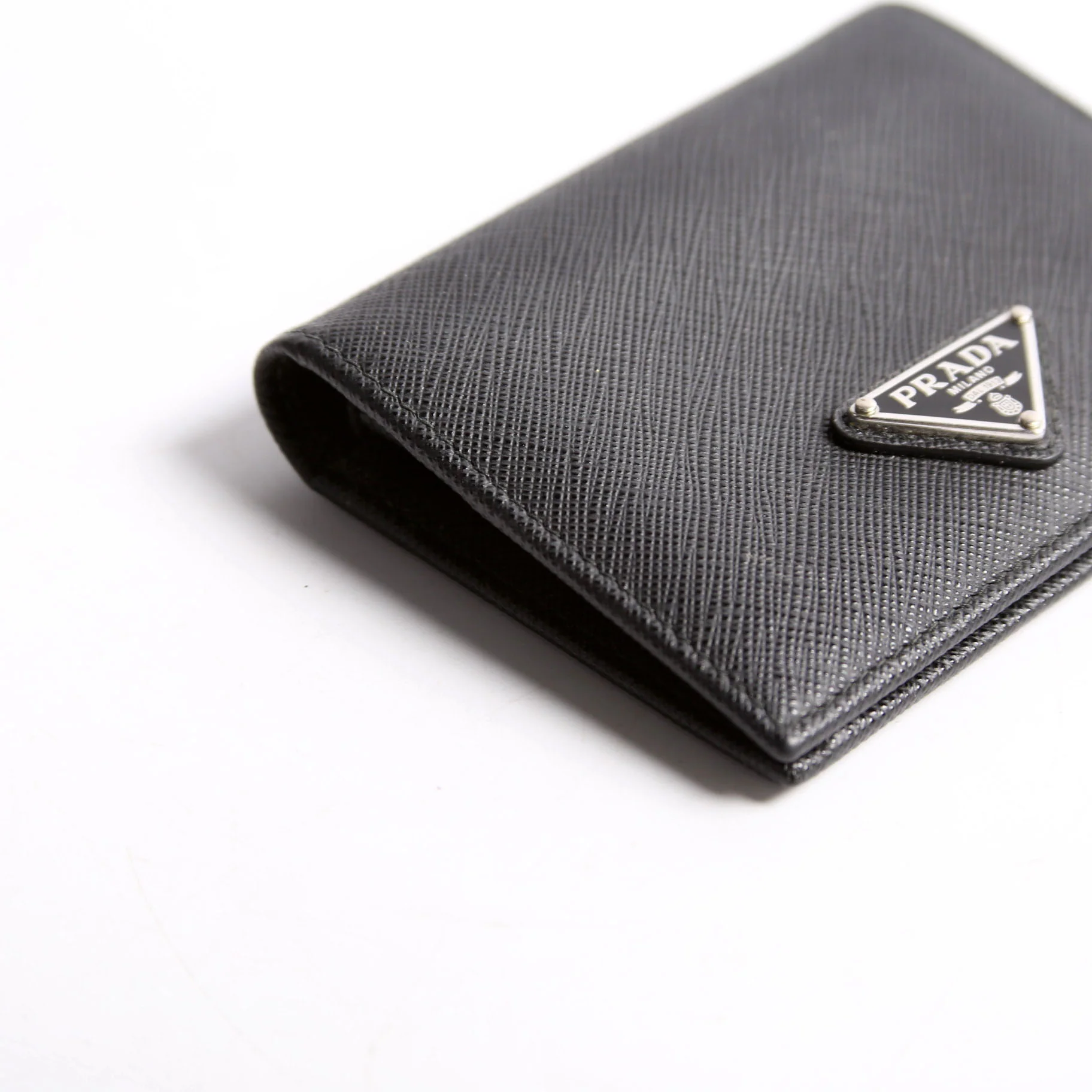 Saffiano Compact Bifold Wallet Black - Image 4
