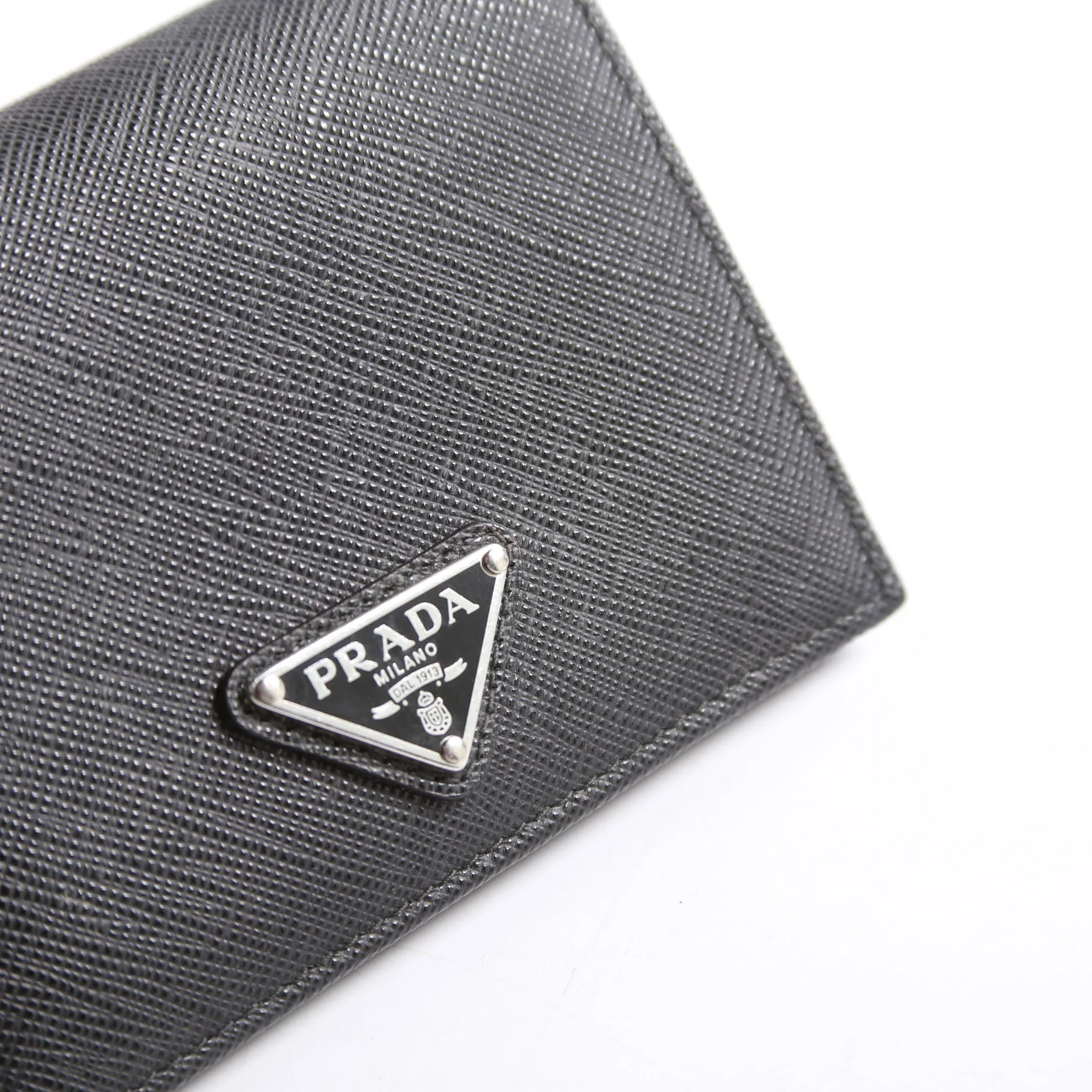 Saffiano Compact Bifold Wallet Black - Image 6