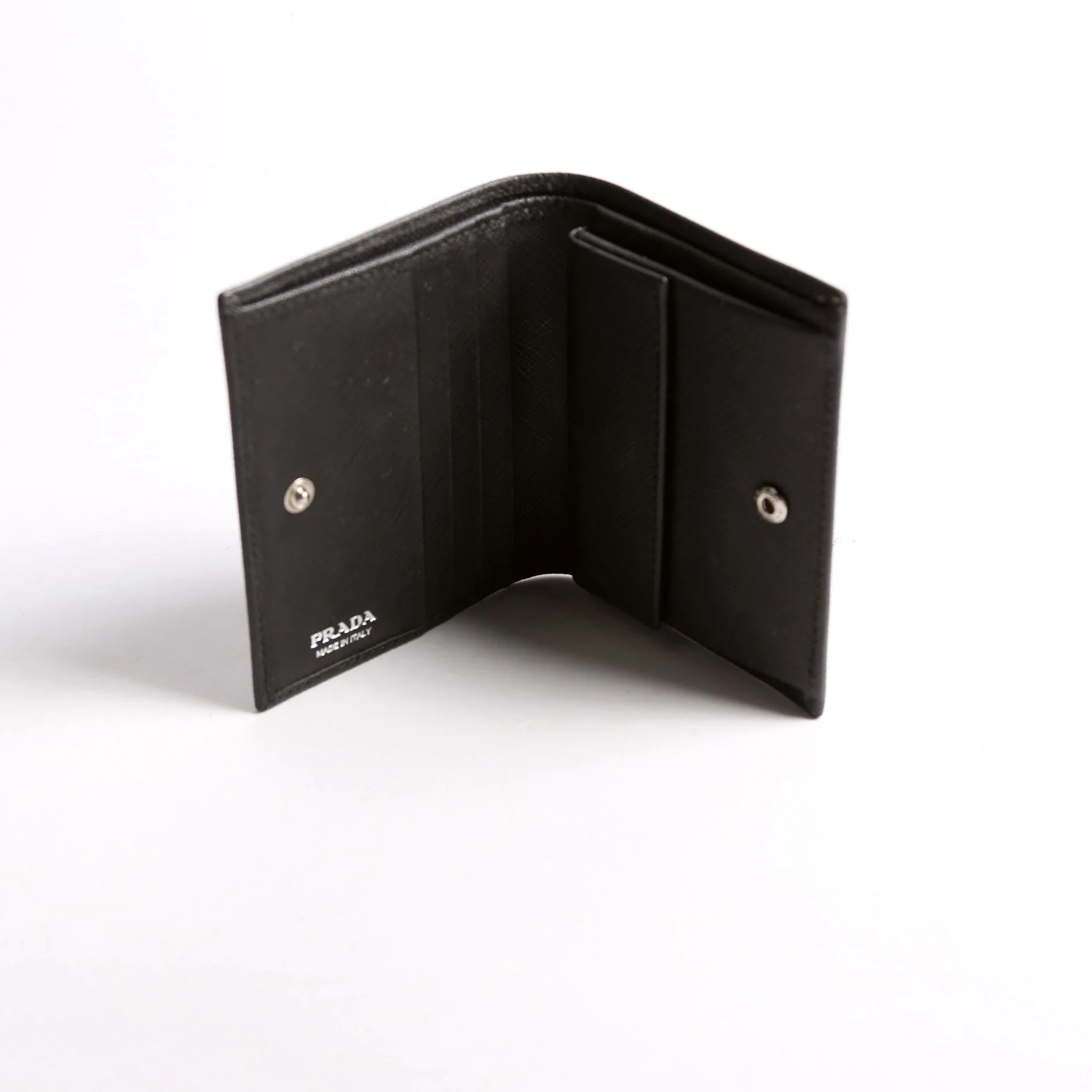 Saffiano Compact Bifold Wallet Black - Image 7