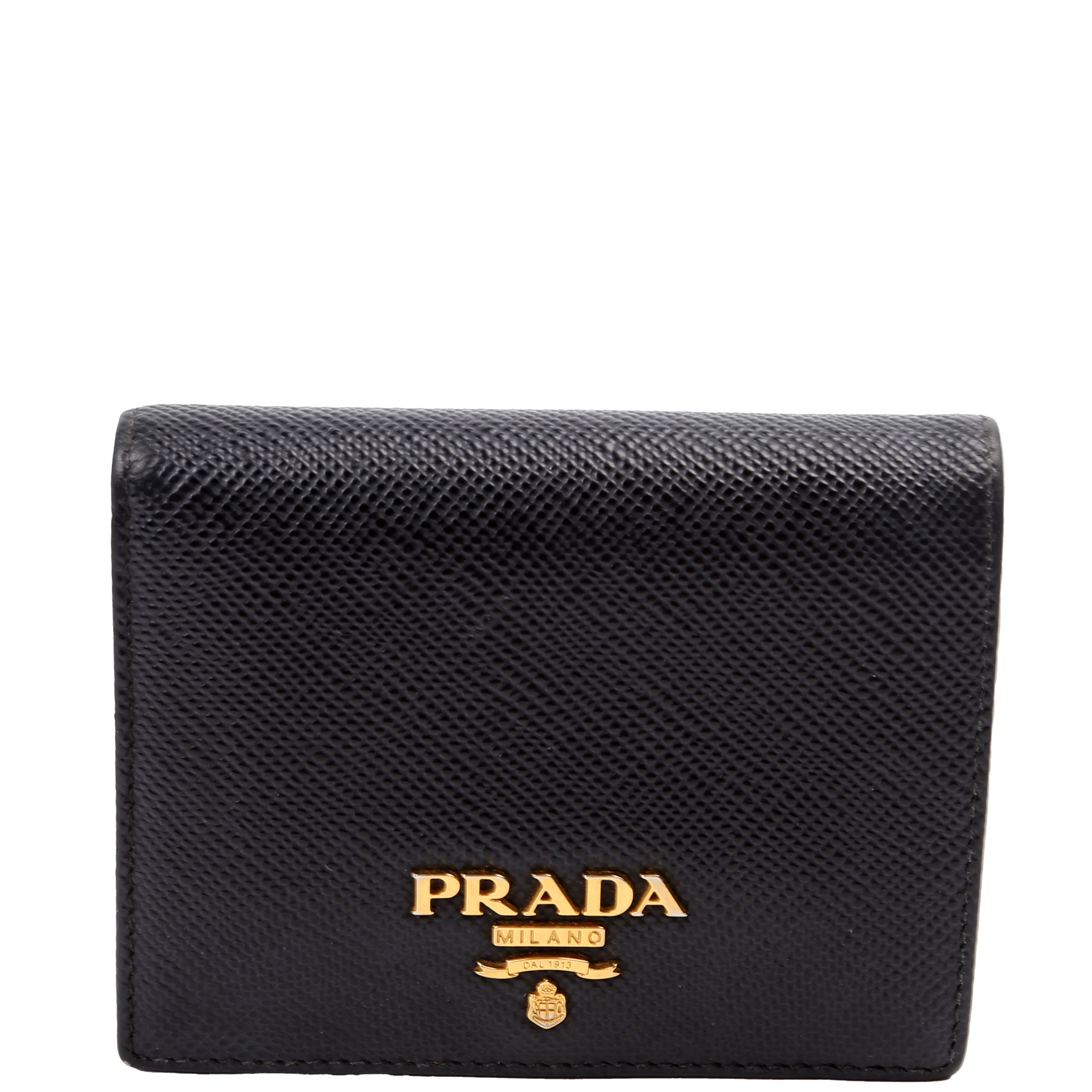 Saffiano Compact Bifold Wallet Black