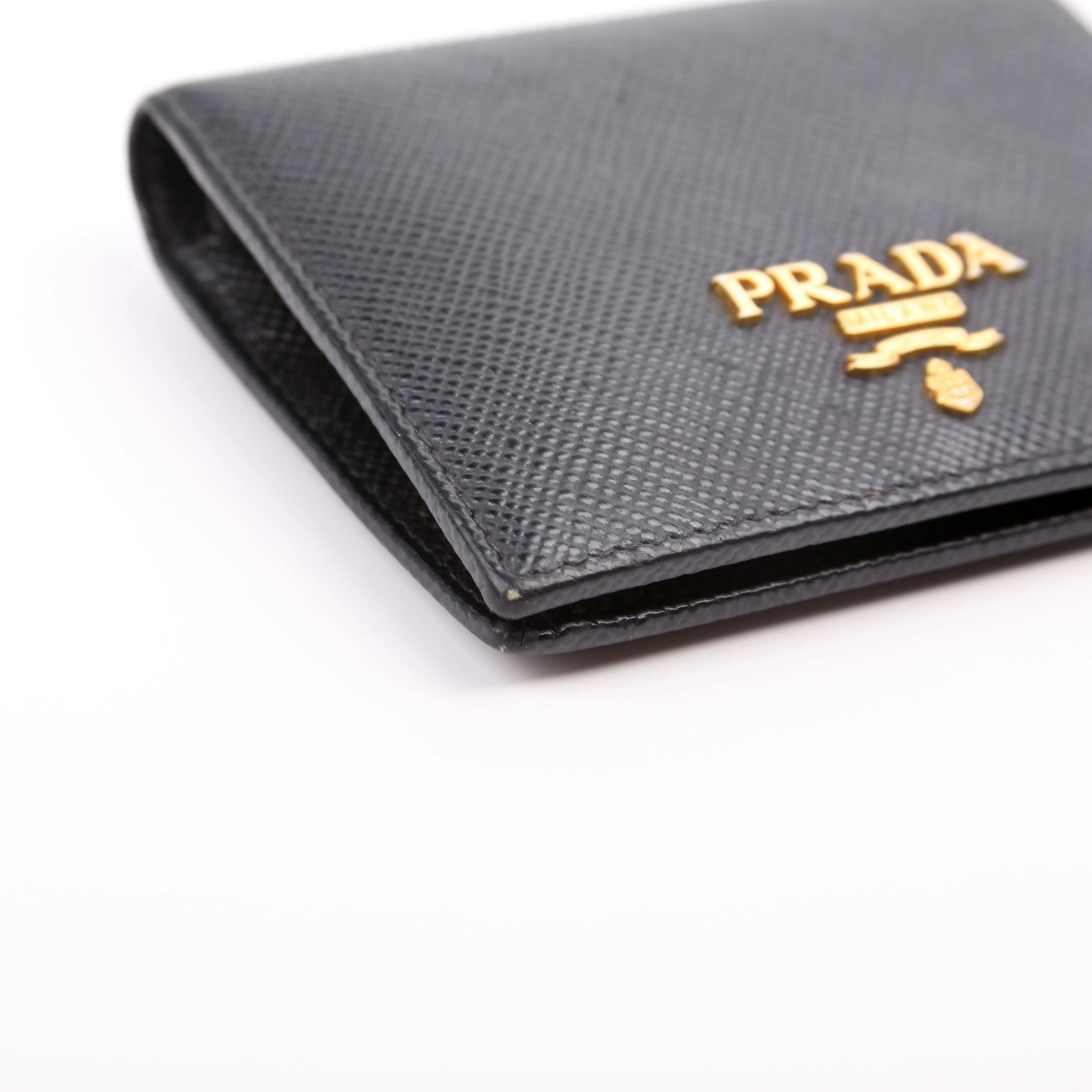 Saffiano Compact Bifold Wallet Black - Image 5