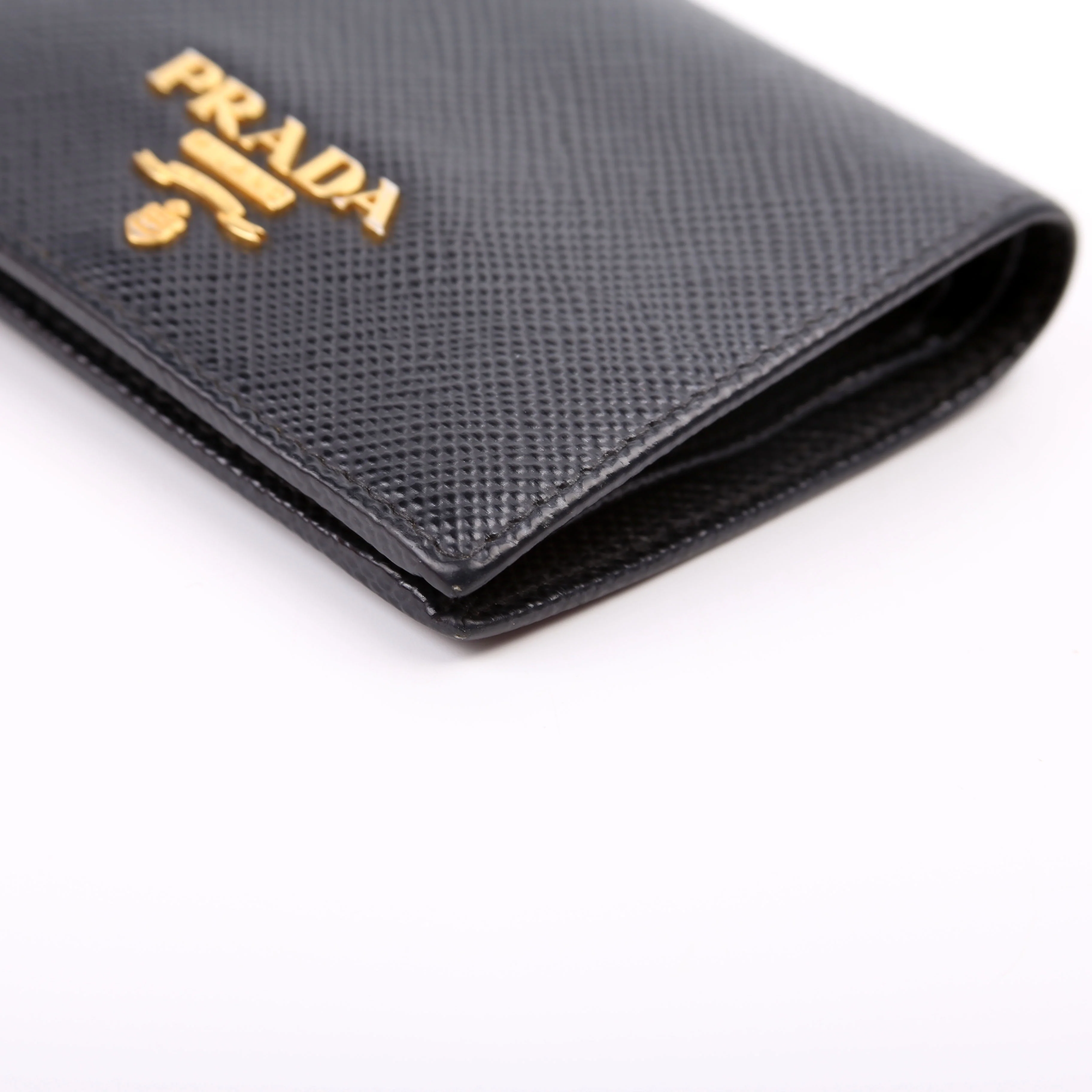 Saffiano Compact Bifold Wallet Black - Image 6