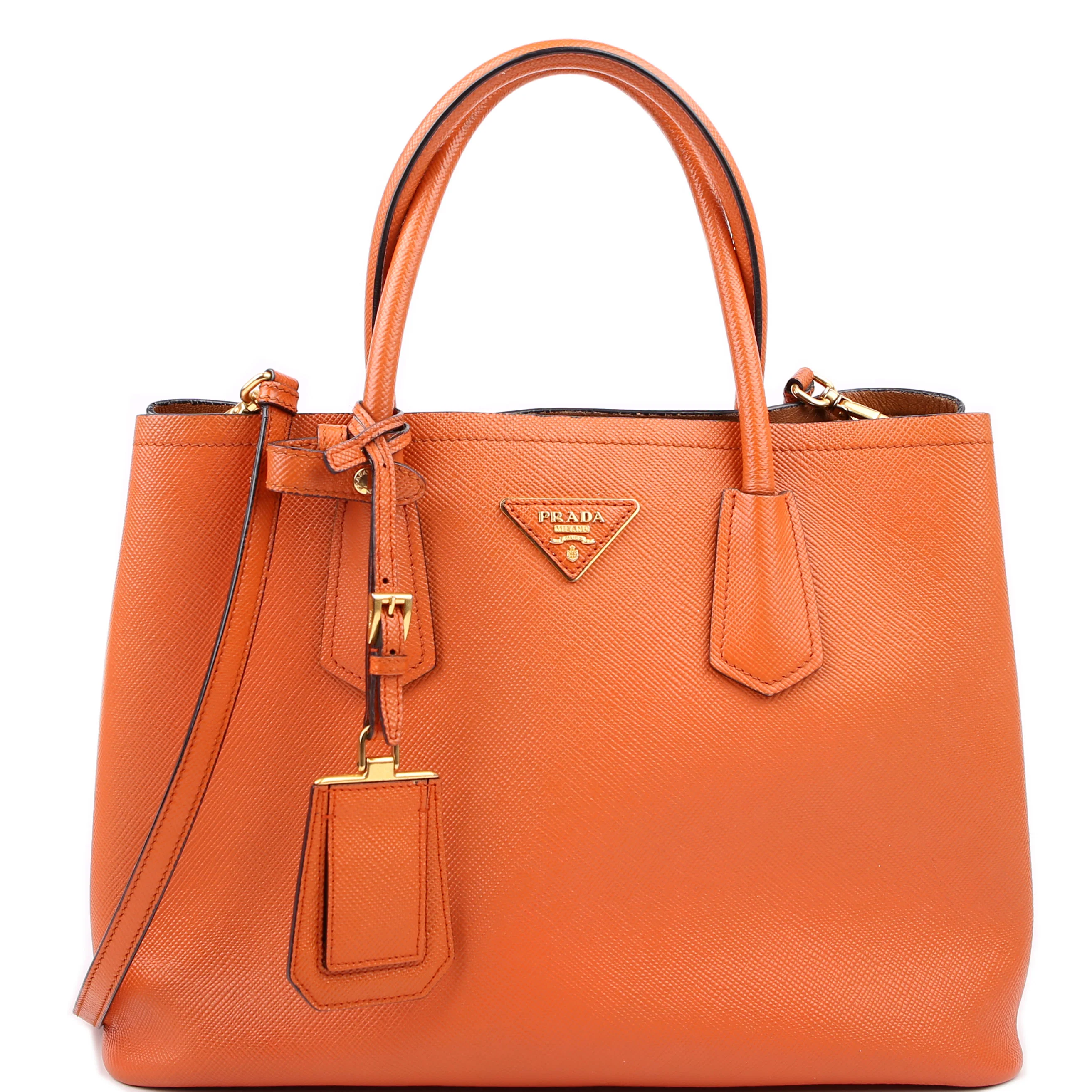 Saffiano Cuir Double Large Orange