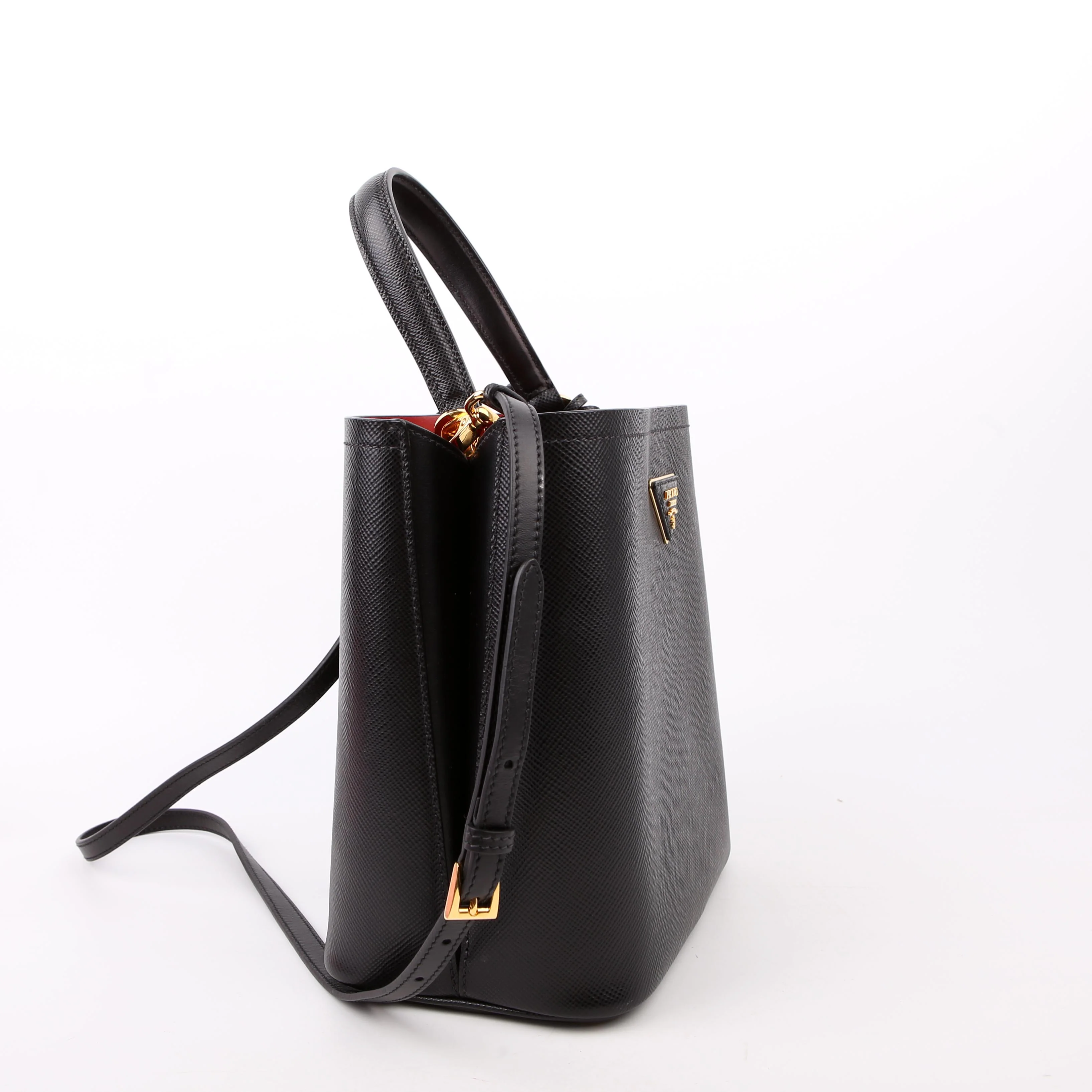 Saffiano Cuir Medium Panier Bag Black - Image 2