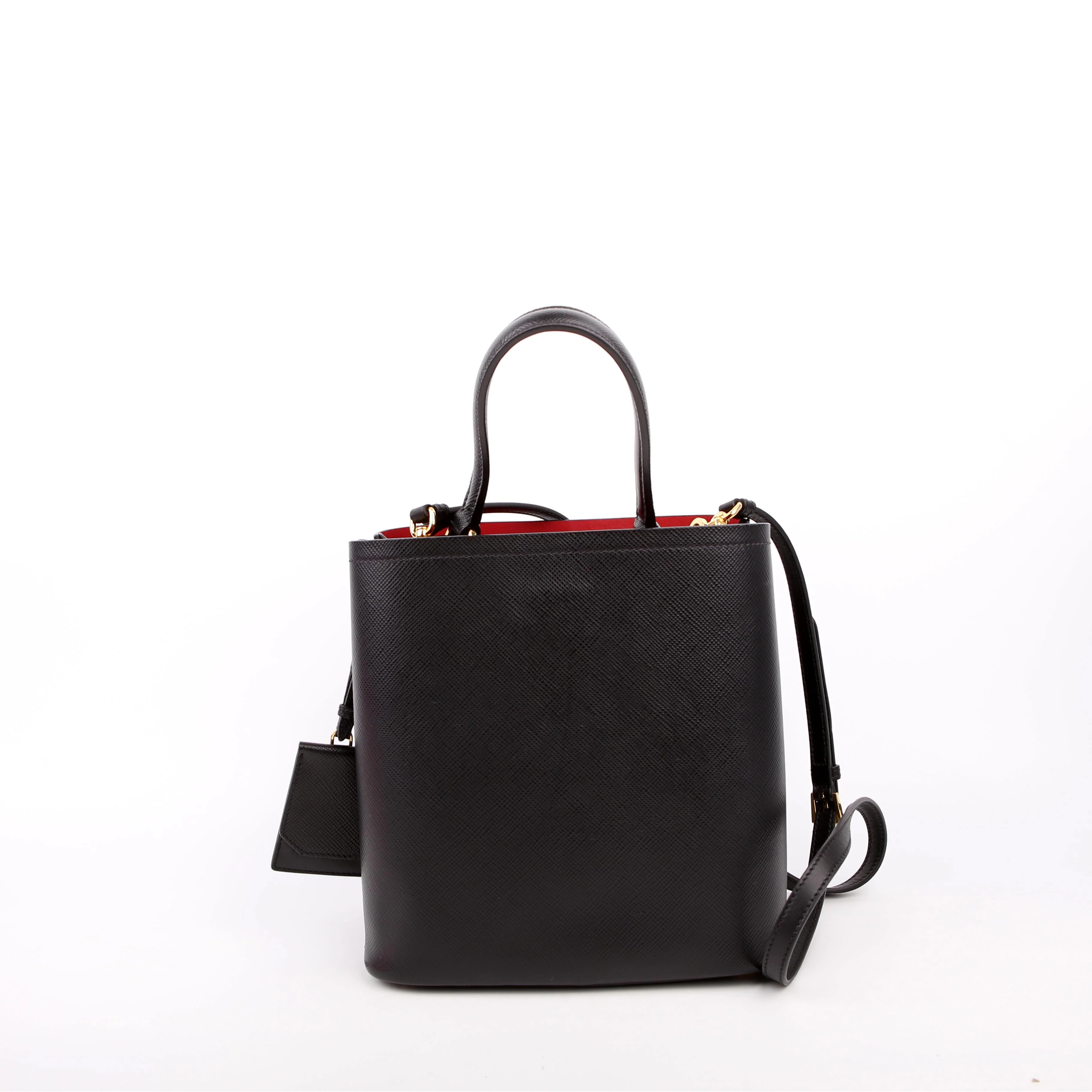 Saffiano Cuir Medium Panier Bag Black - Image 3
