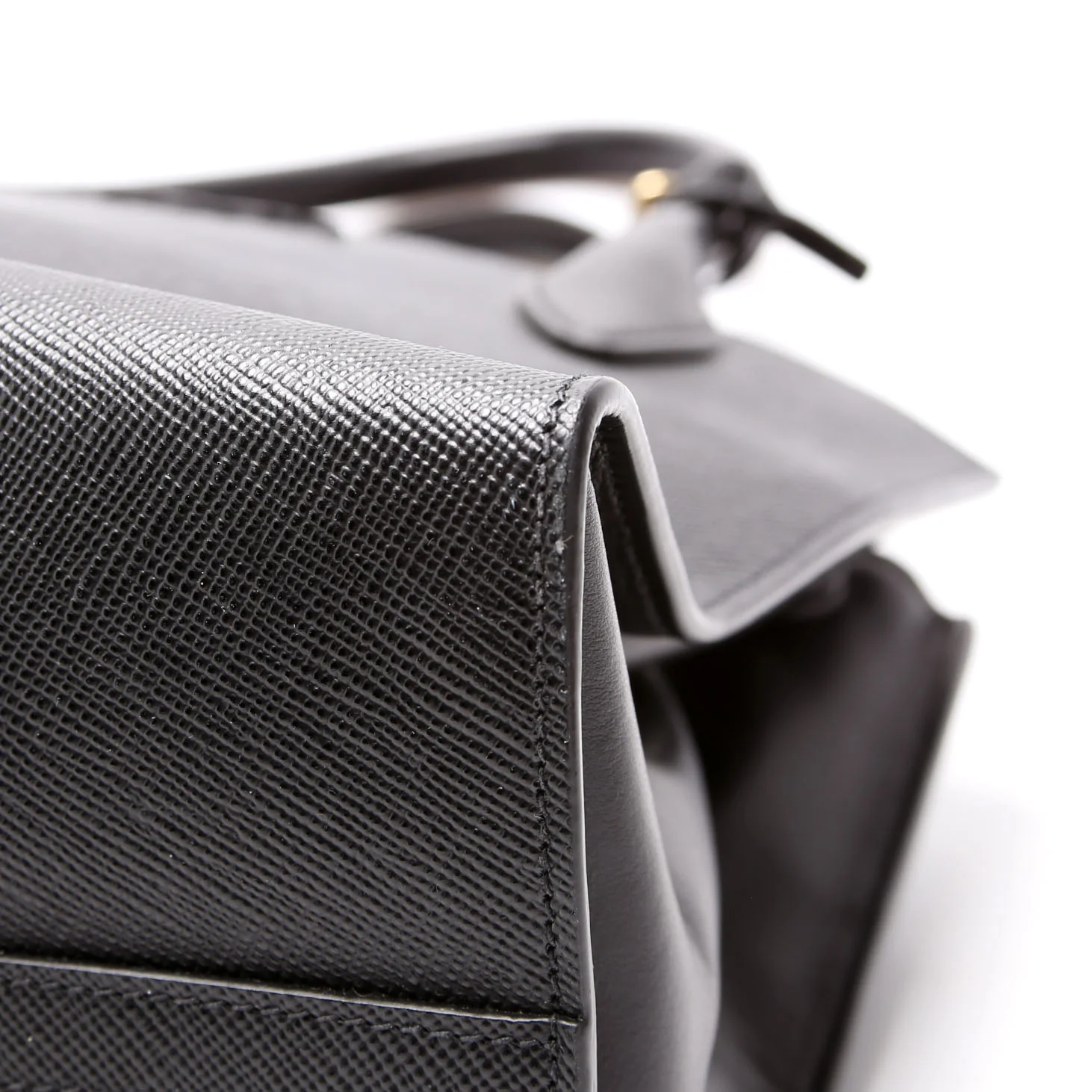 Saffiano Cuir Monochrome Top Handle Tote Black - Image 5