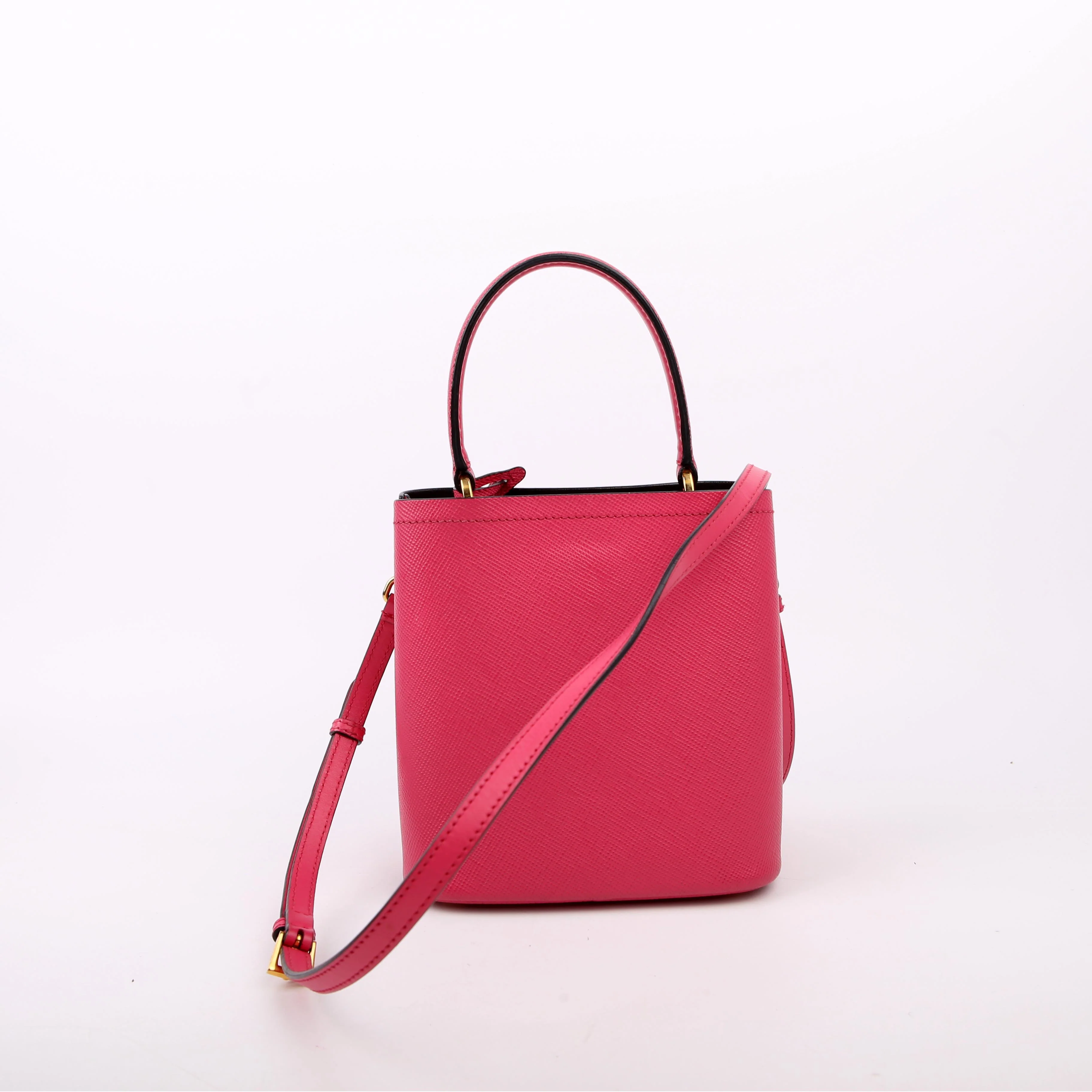 Saffiano Cuir Small Panier Bag Pink - Image 3