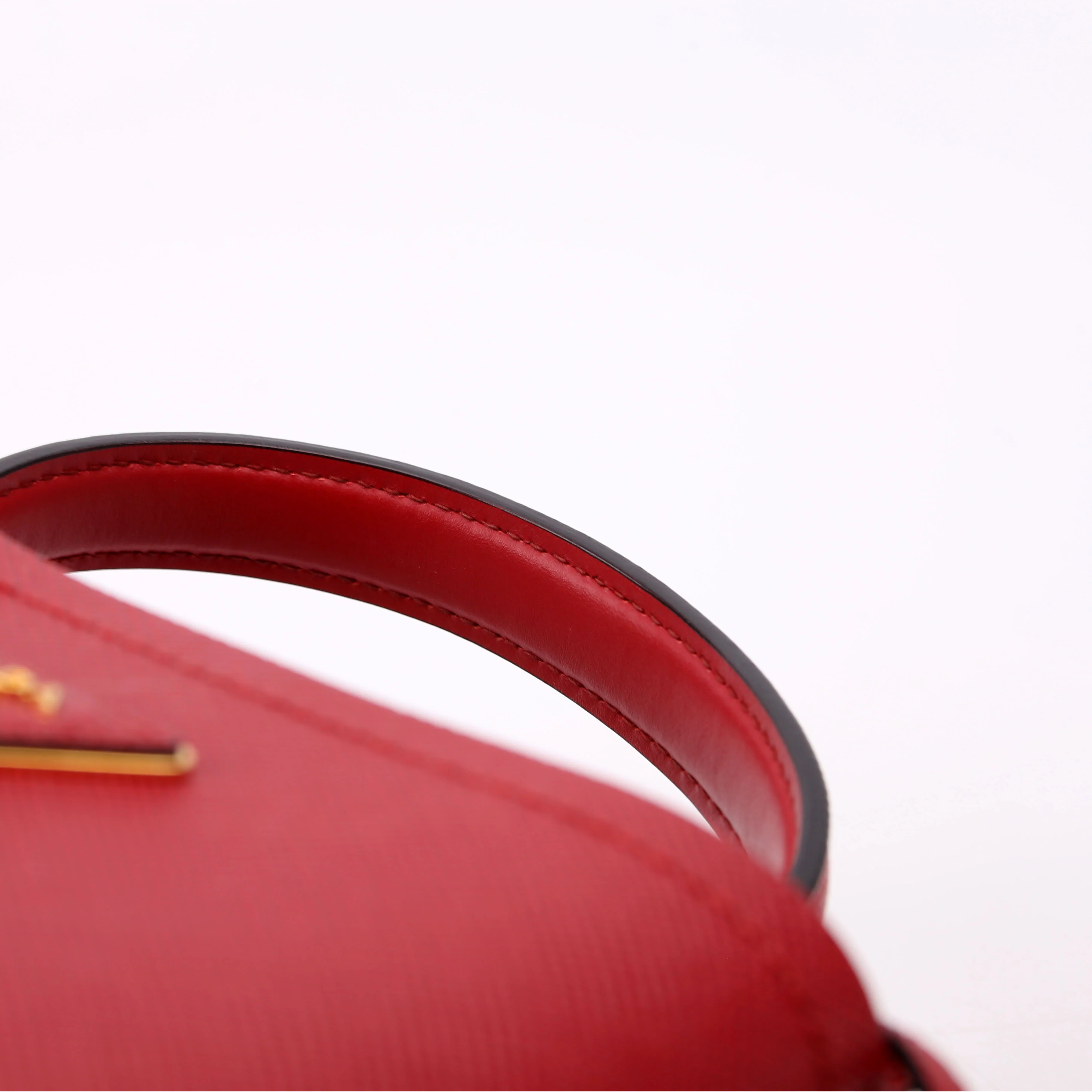 Saffiano Cuir Small Panier Bag Red - Image 7