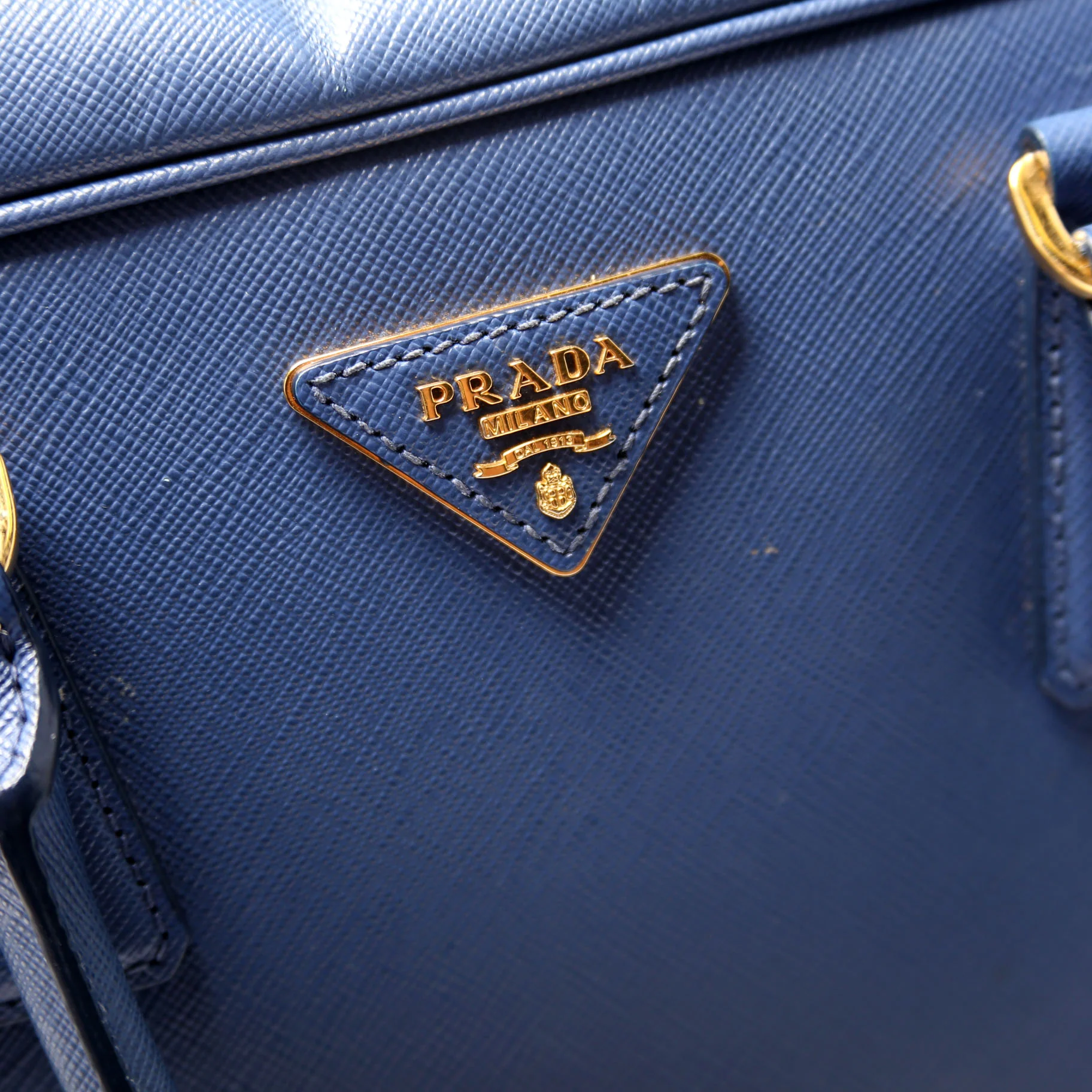 Saffiano Lux Bauletto Bag Blue - Image 11