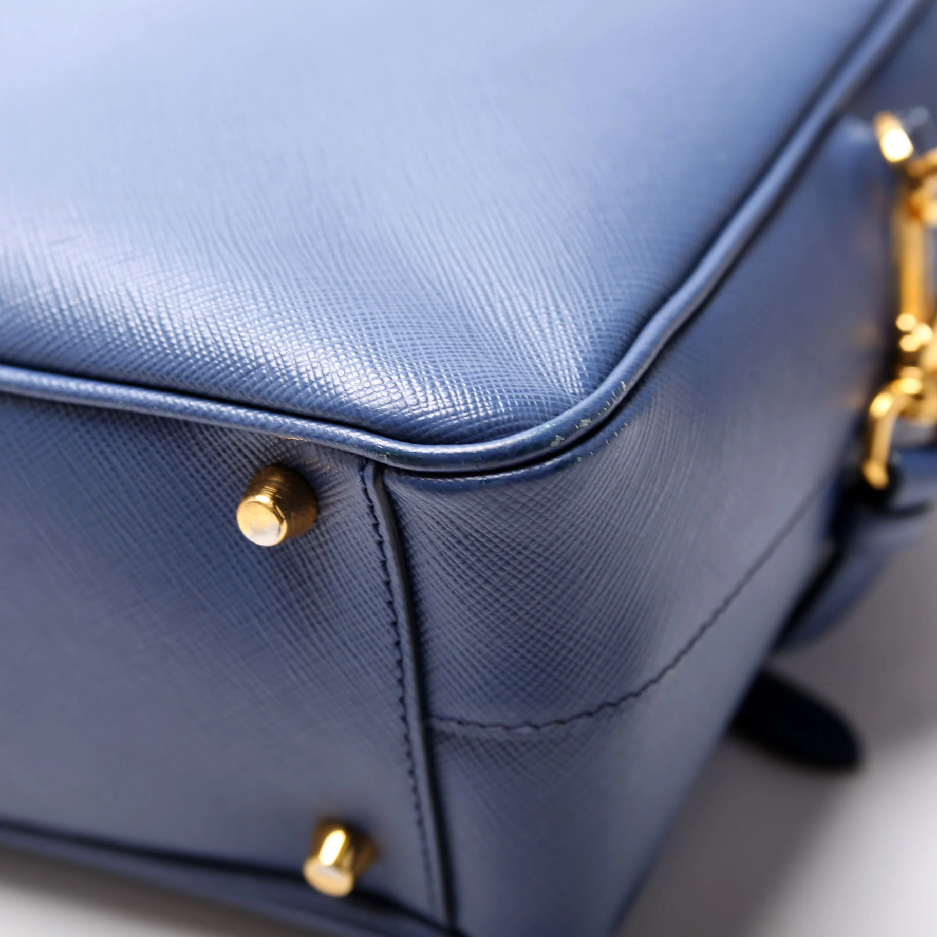 Saffiano Lux Bauletto Bag Blue - Image 6
