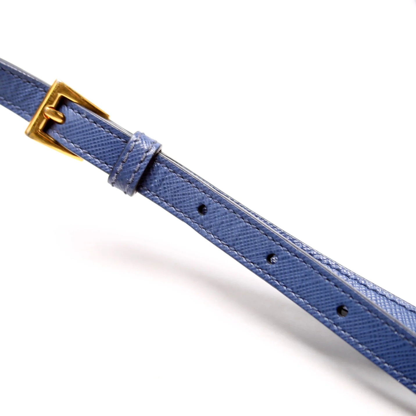 Saffiano Lux Bauletto Bag Blue/Gold - Image 10