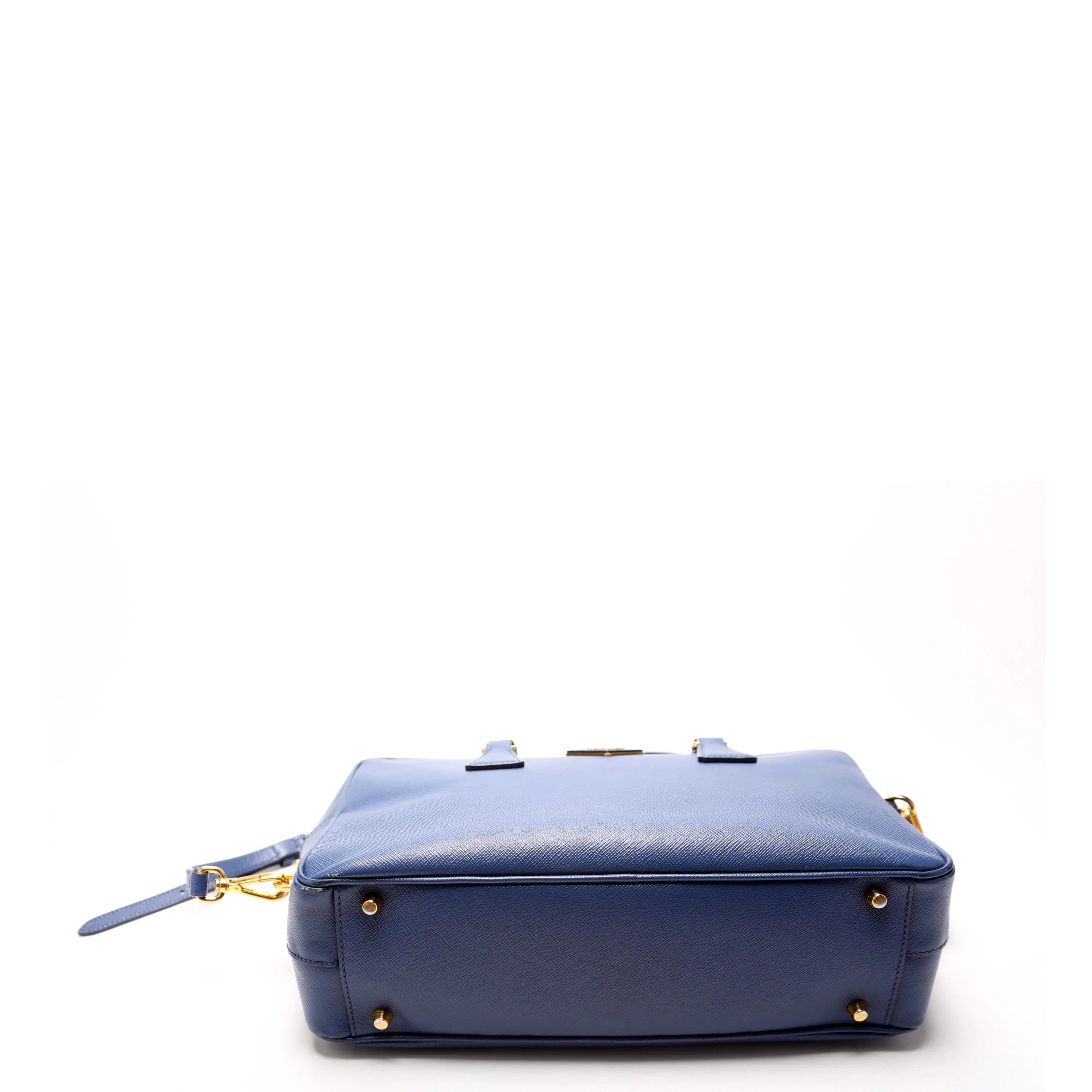 Saffiano Lux Bauletto Bag Blue/Gold - Image 4