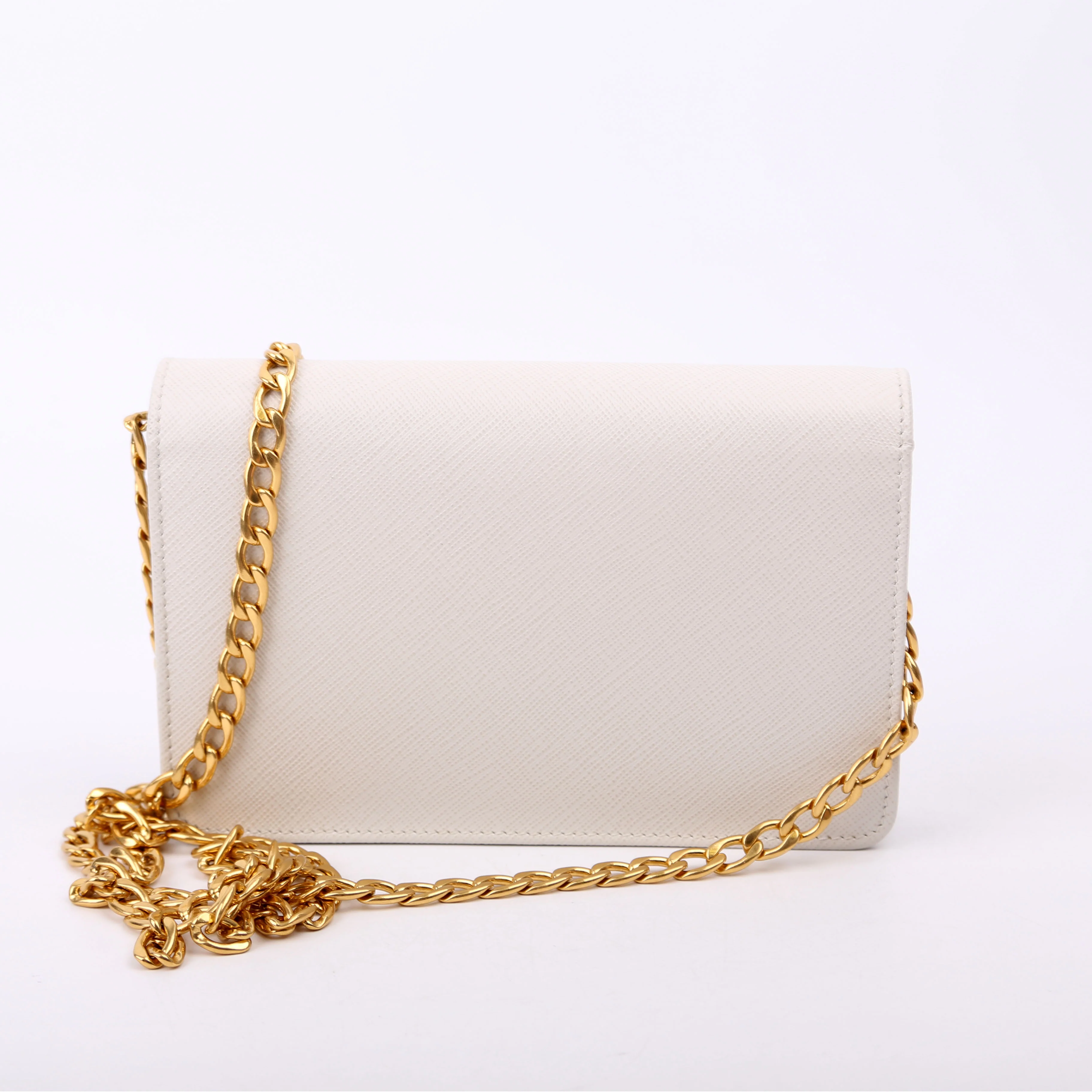 Saffiano Lux Mini Chain Bag Gray - Image 3