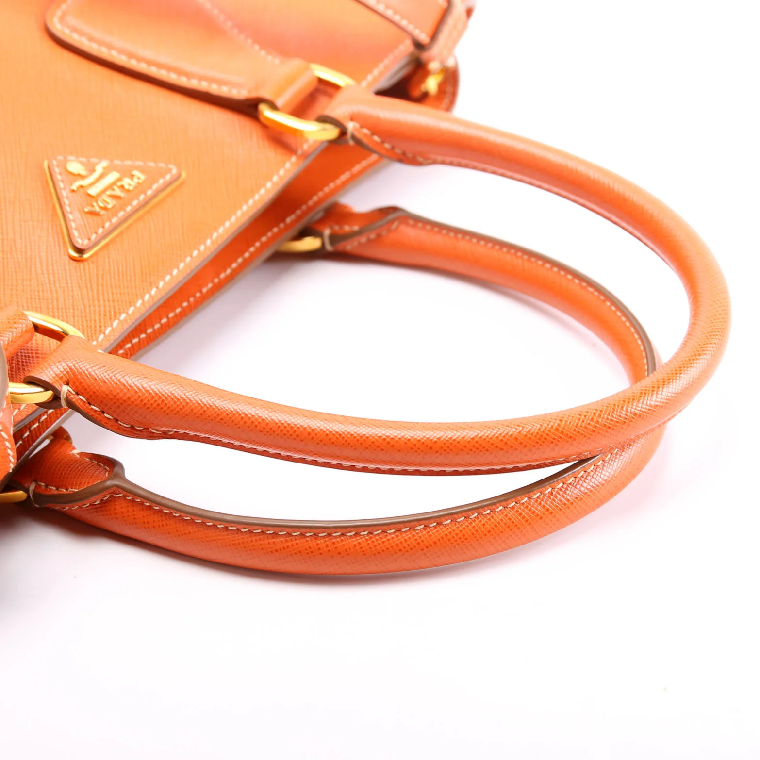 Saffiano Lux Tote Medium Orange/Yellow - Image 11