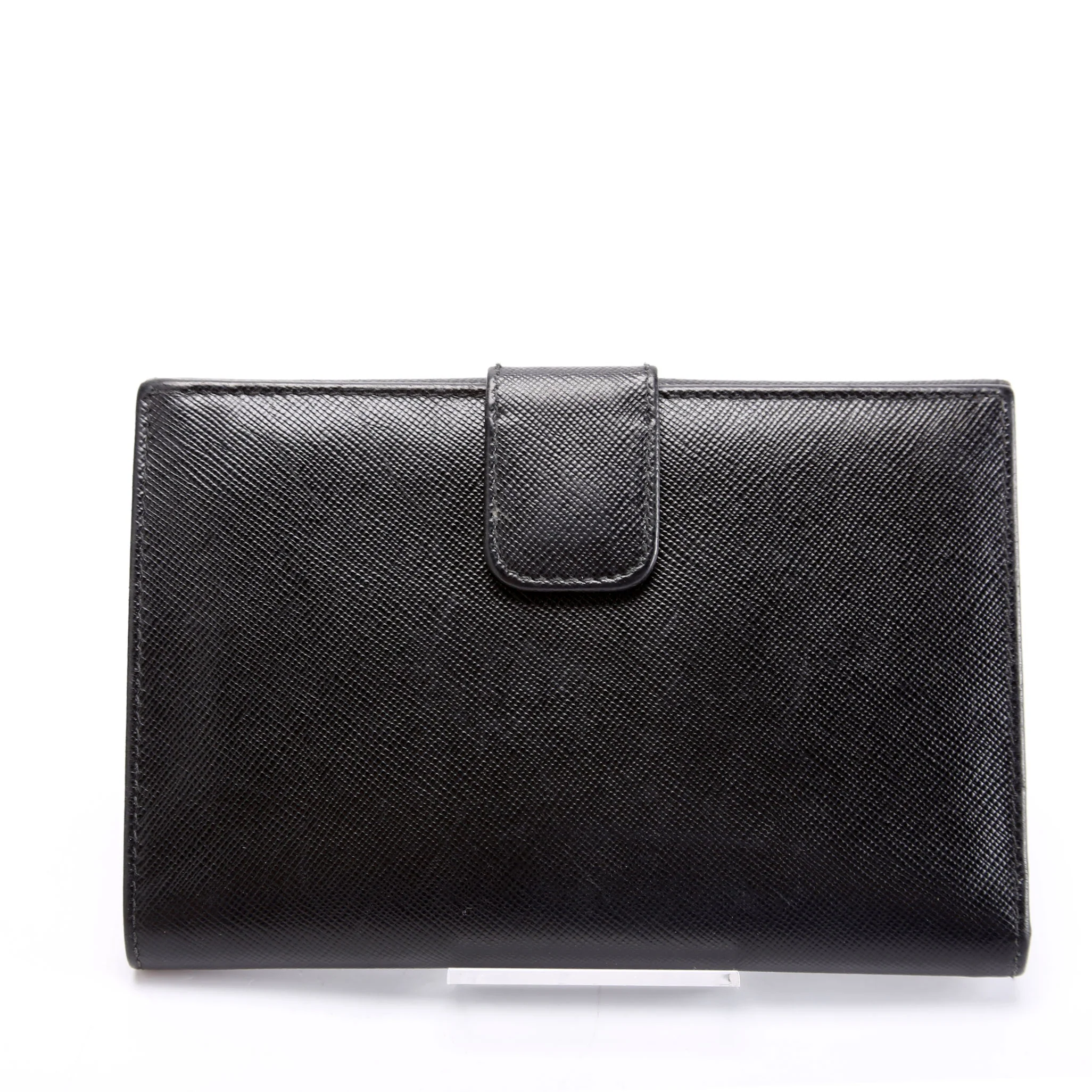 Saffiano Metal Large Flap Wallet Black - Image 3