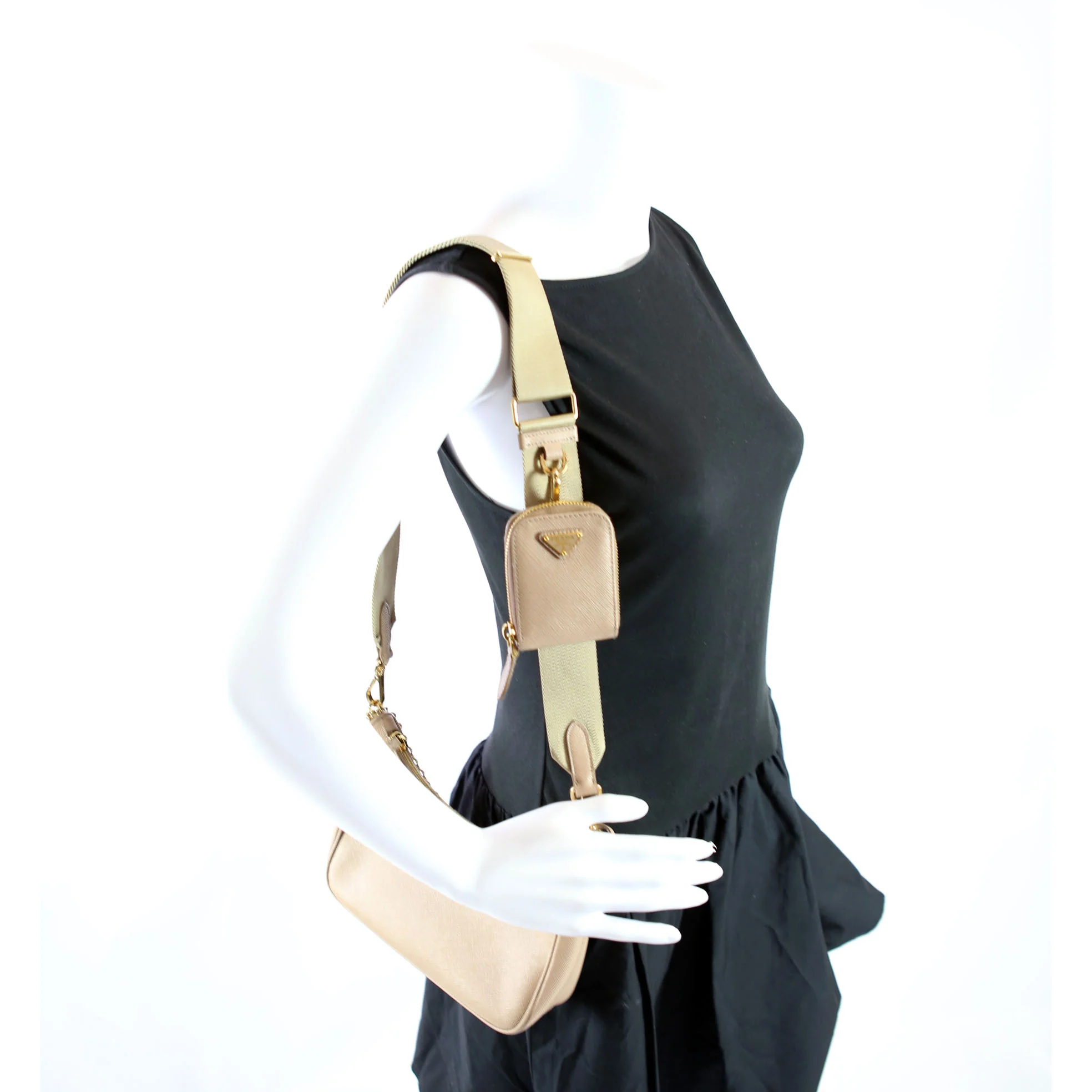 Saffiano Re-Edition 2005 Beige/Gold - Image 13