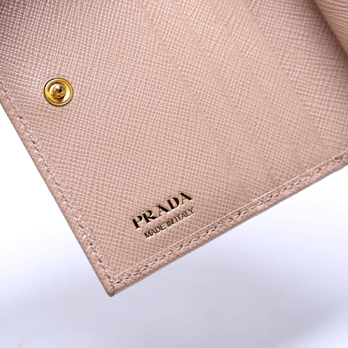 Saffiano Small Wallet With Coin Pouch 1MV204 Beige - Image 7