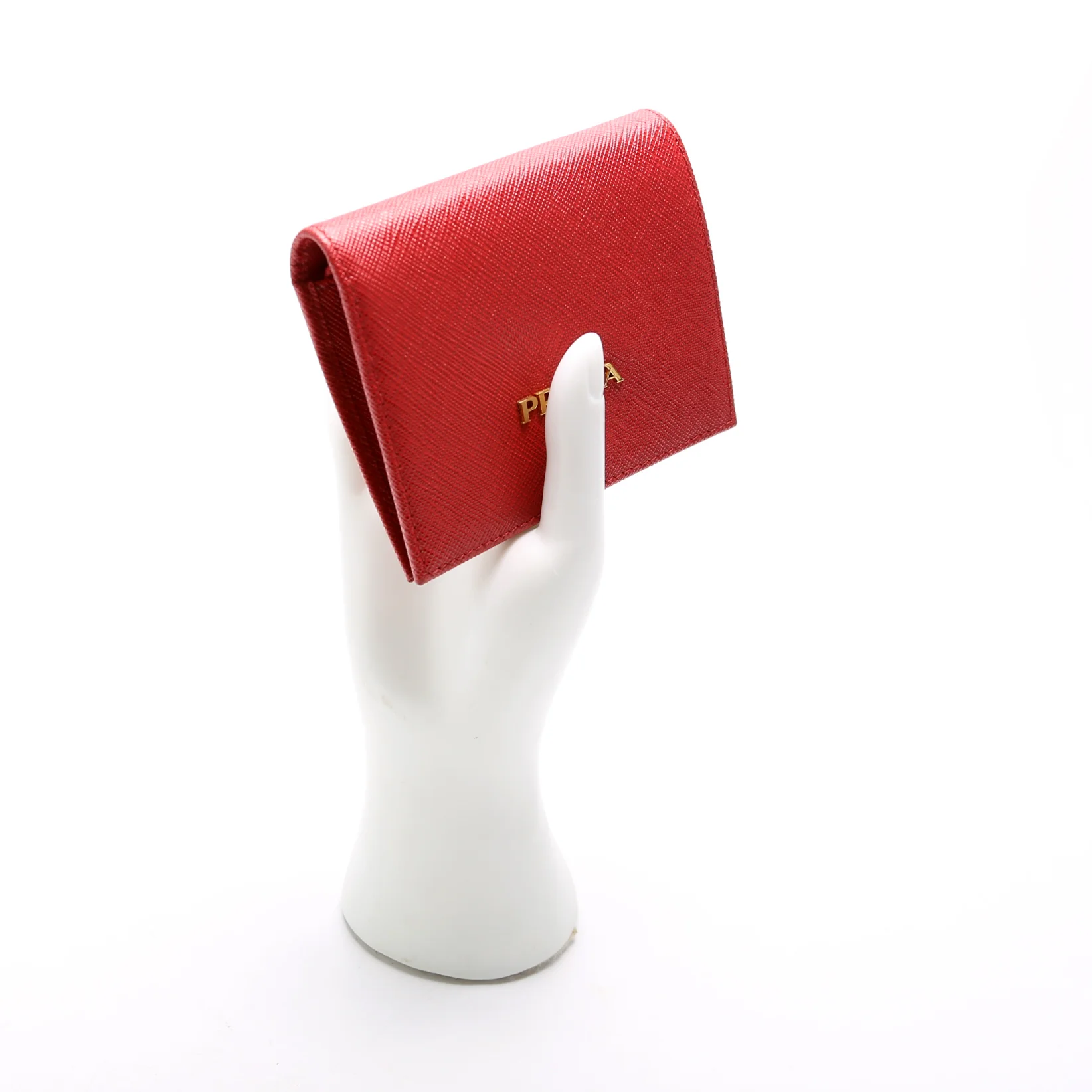 Saffiano Small Wallet with Coin Pouch 1MV204 Red - Image 10