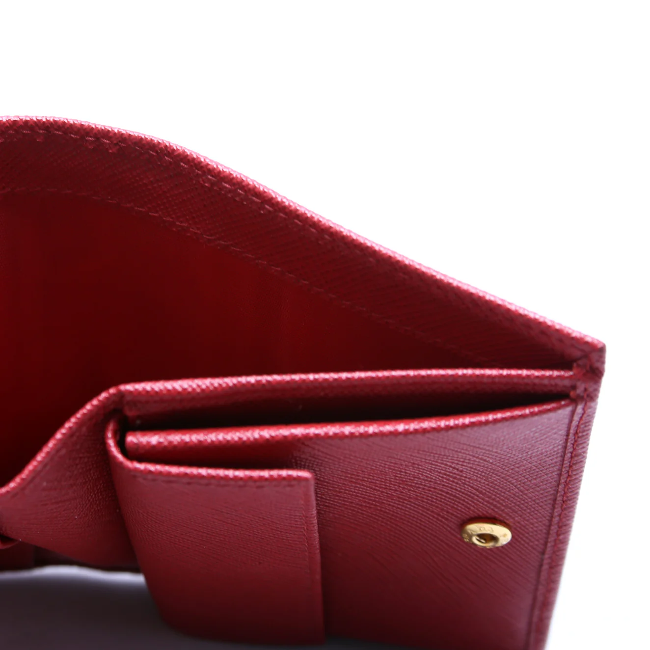 Saffiano Small Wallet with Coin Pouch 1MV204 Red - Image 9