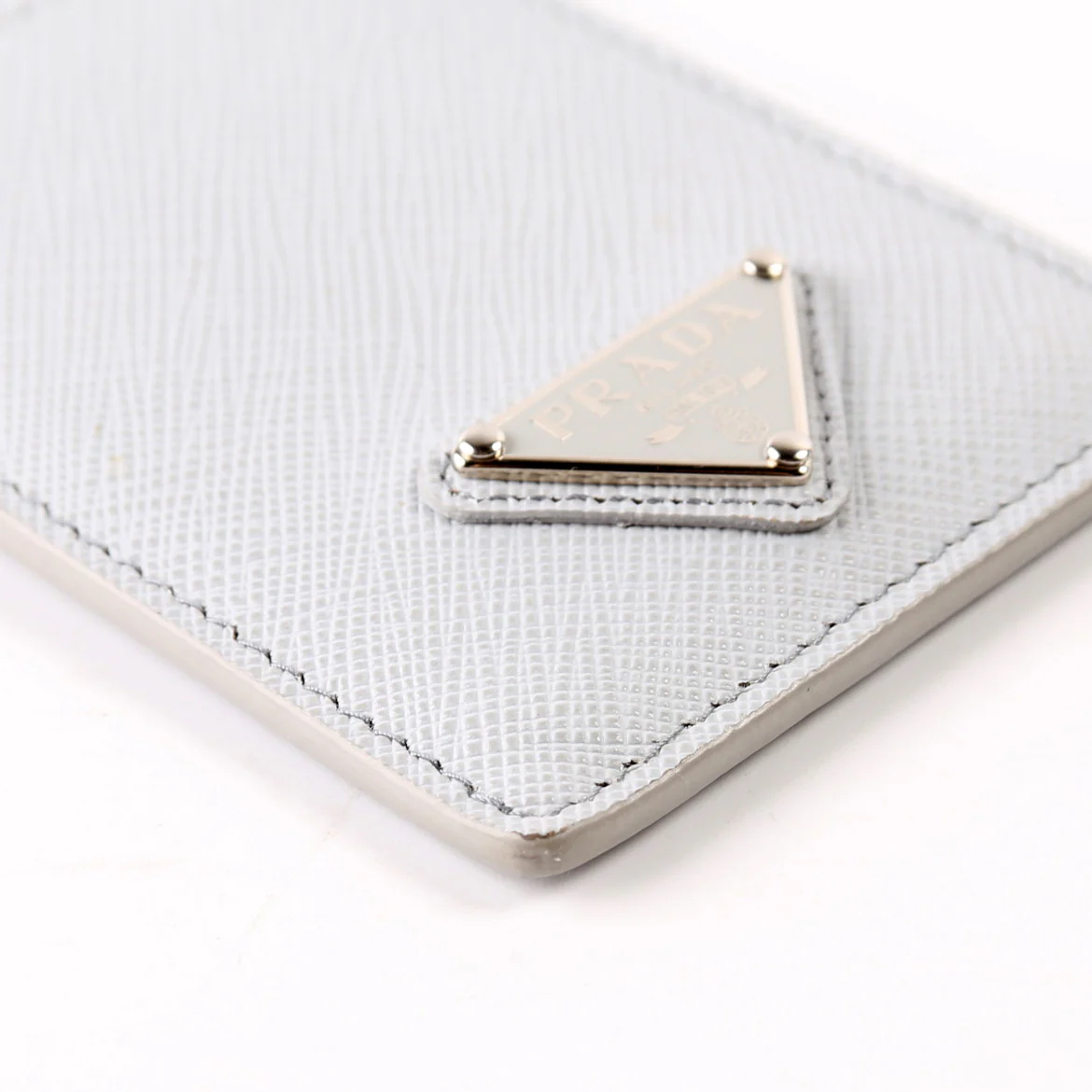 Saffiano Triangle Logo Lanyard Grey - Image 6