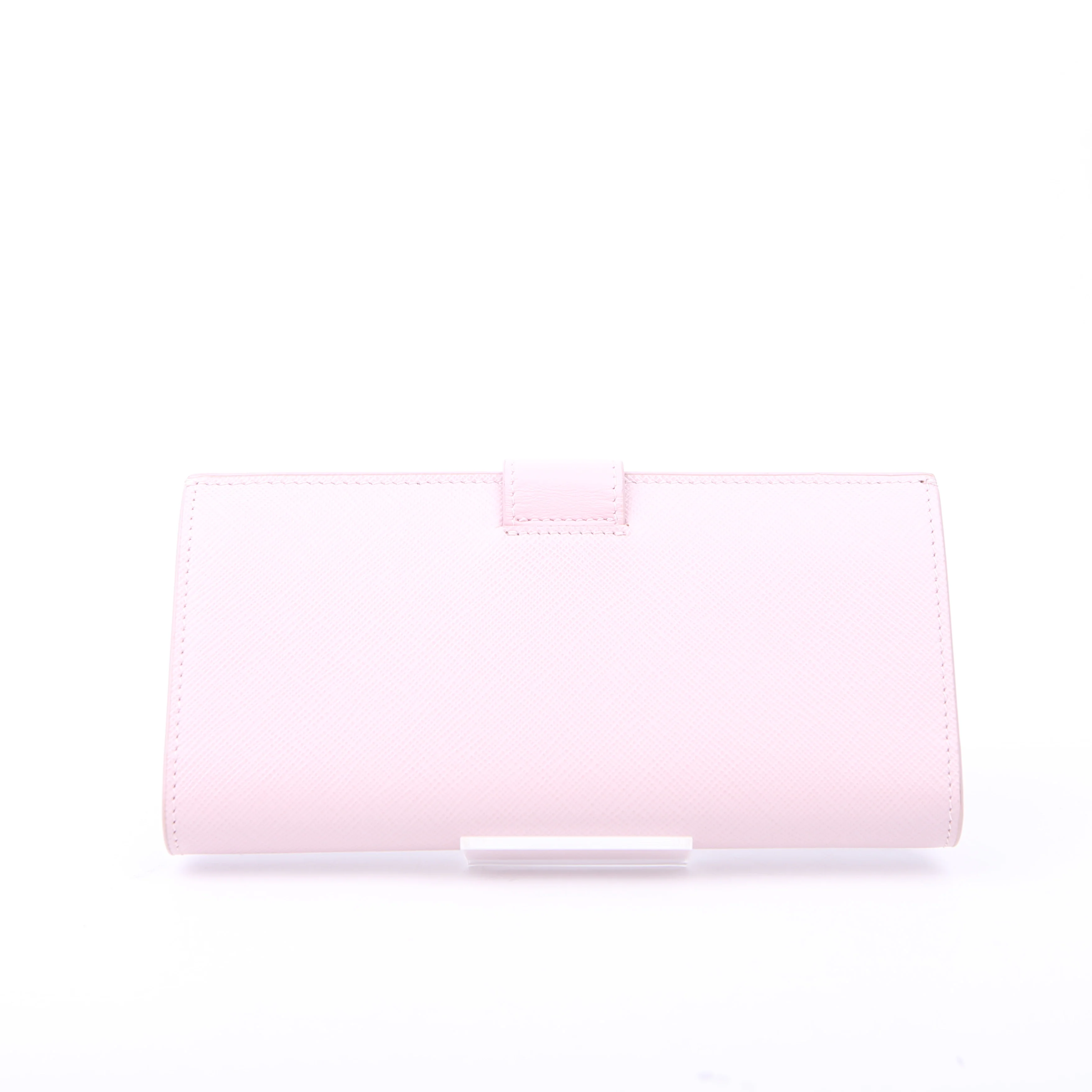Saffiano Triangle Logo Large Wallet Pink - Image 3