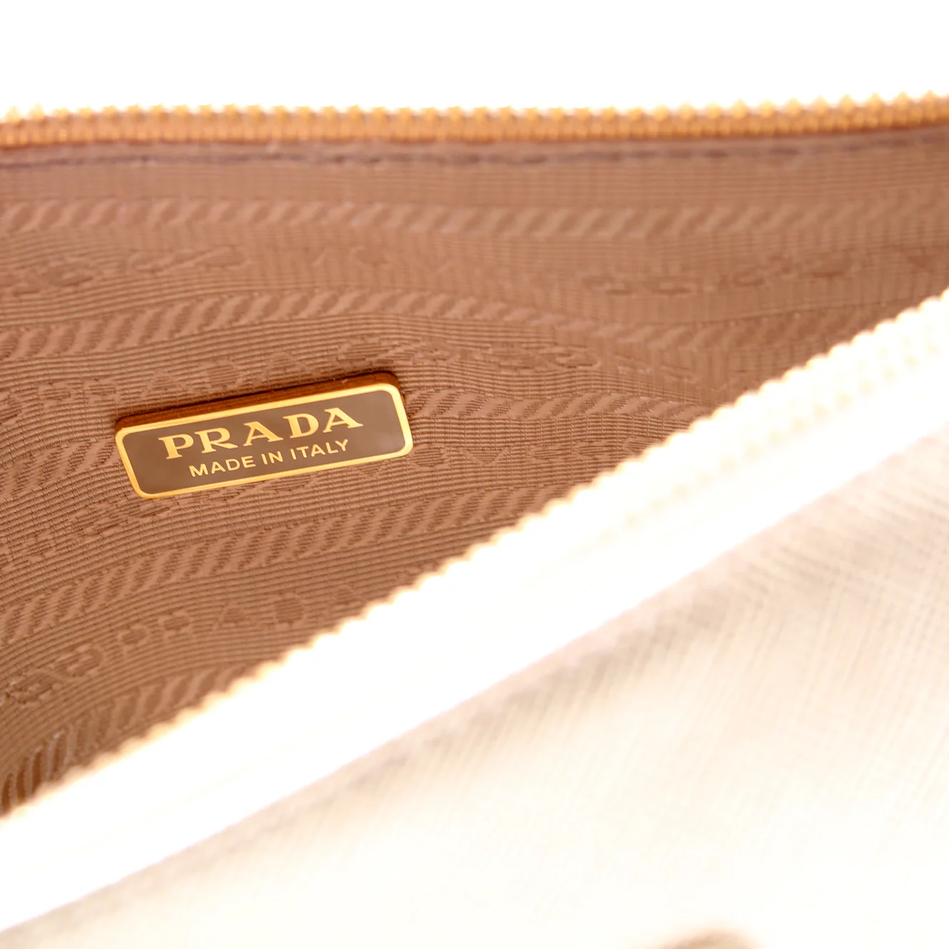 Saffiano Triangle Logo Mini Bag Gold - Image 8