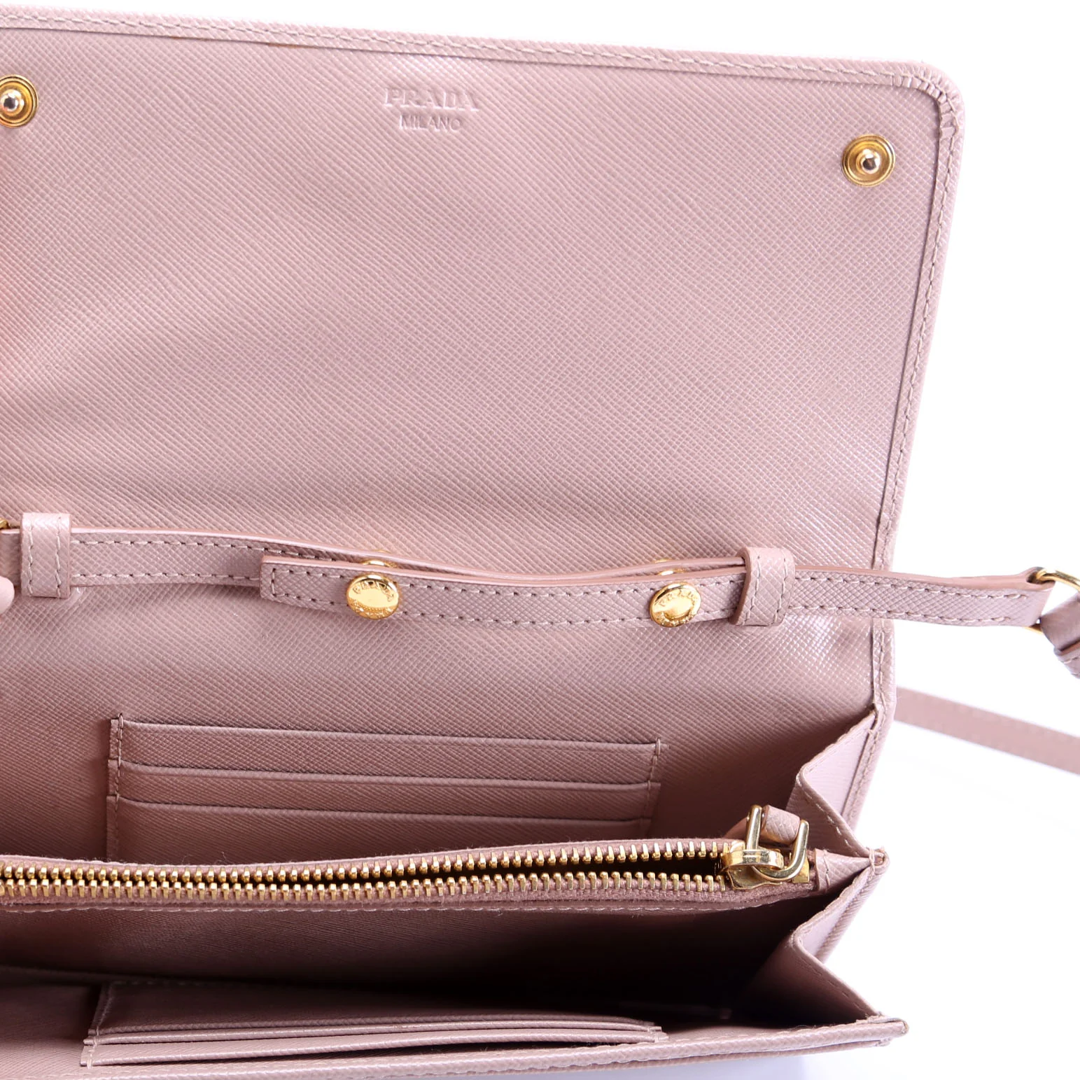 Saffiano Wallet On Strap Nude - Image 8