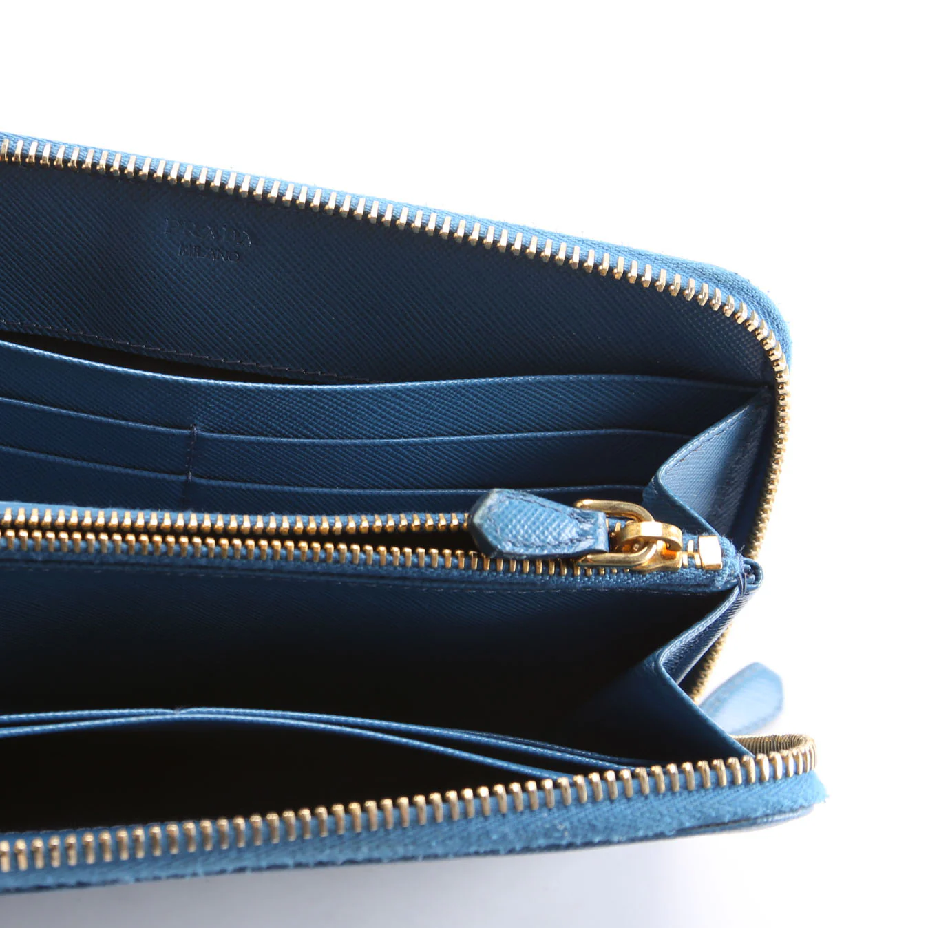 Saffiano Zip Around Wallet Blue - Image 7