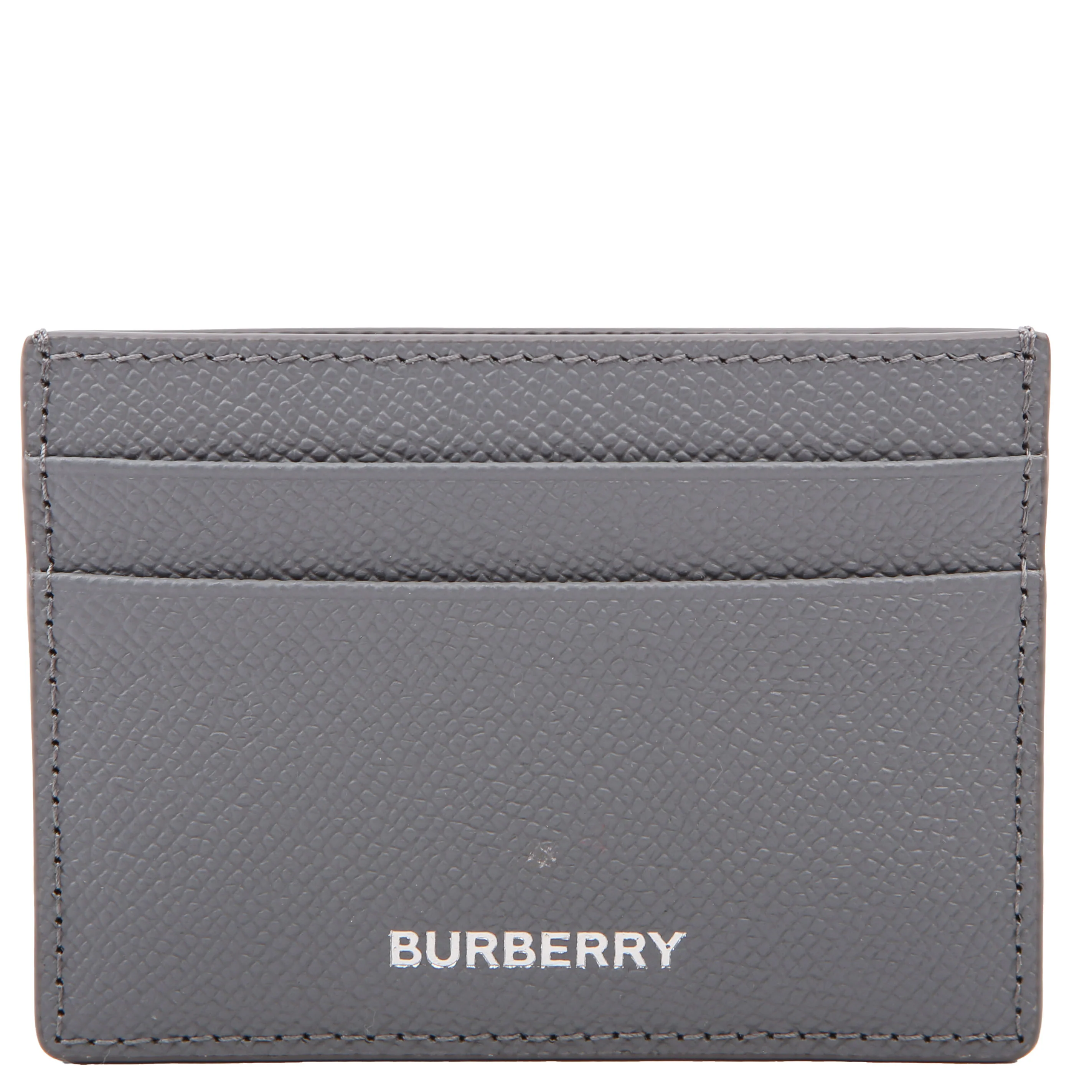 Sandon Grain Leather Card Holder Grey