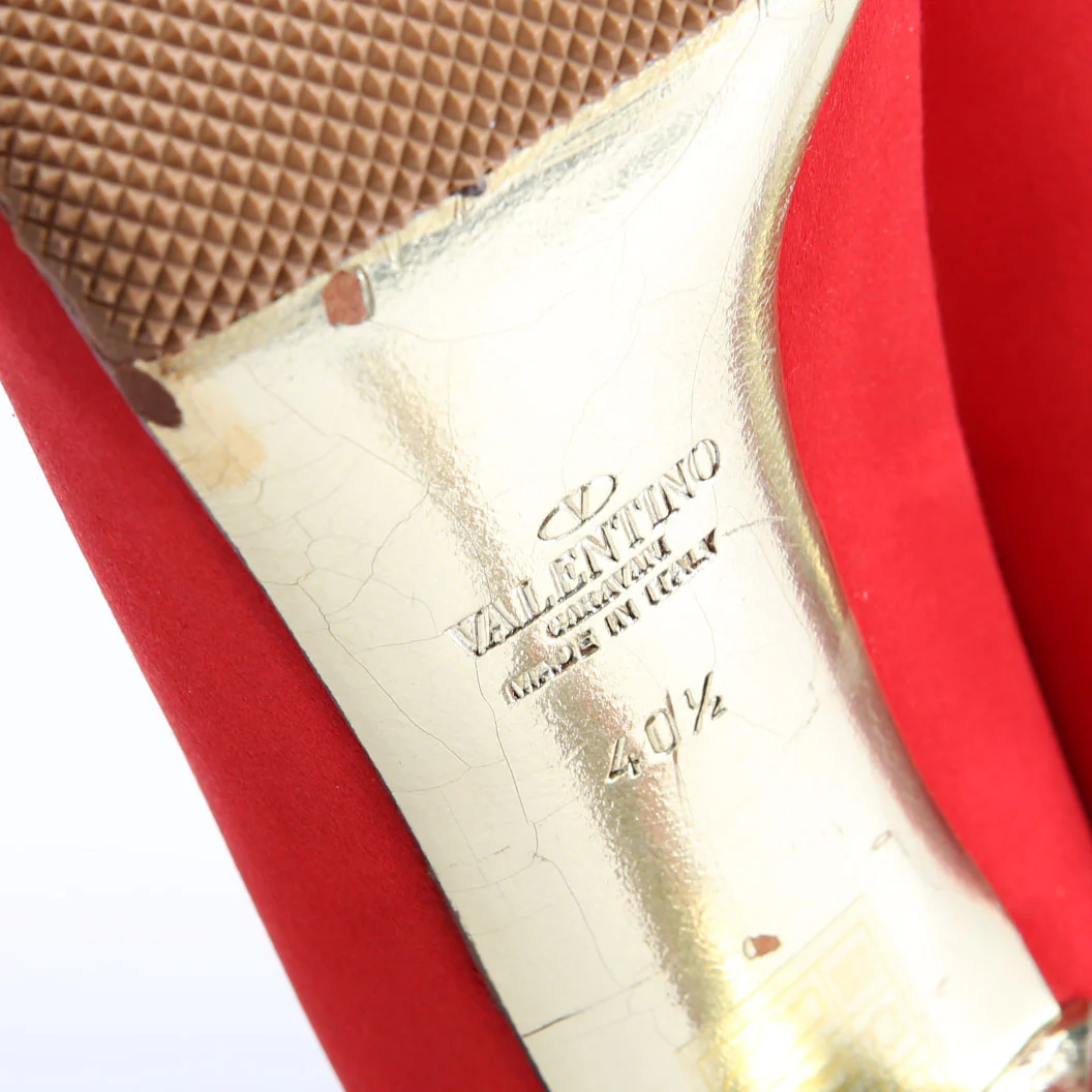 Satin Bow Pumps Size 40.5 Red - Image 9