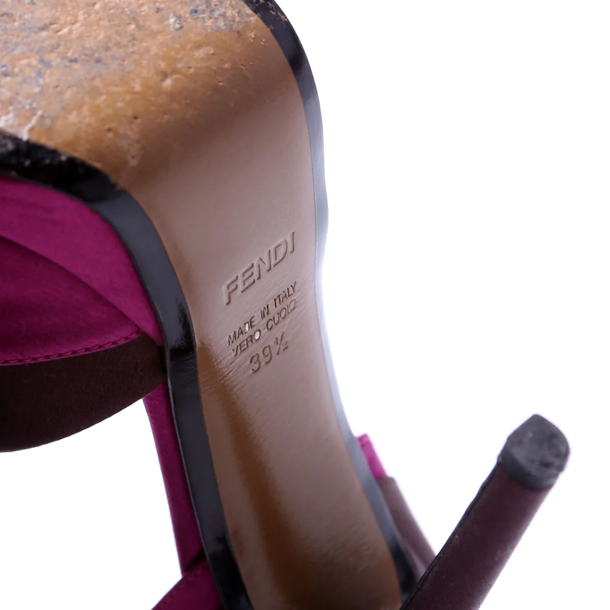 Satin D'Orsay Peep Toe Pumps Size 39.5 Purple - Image 8
