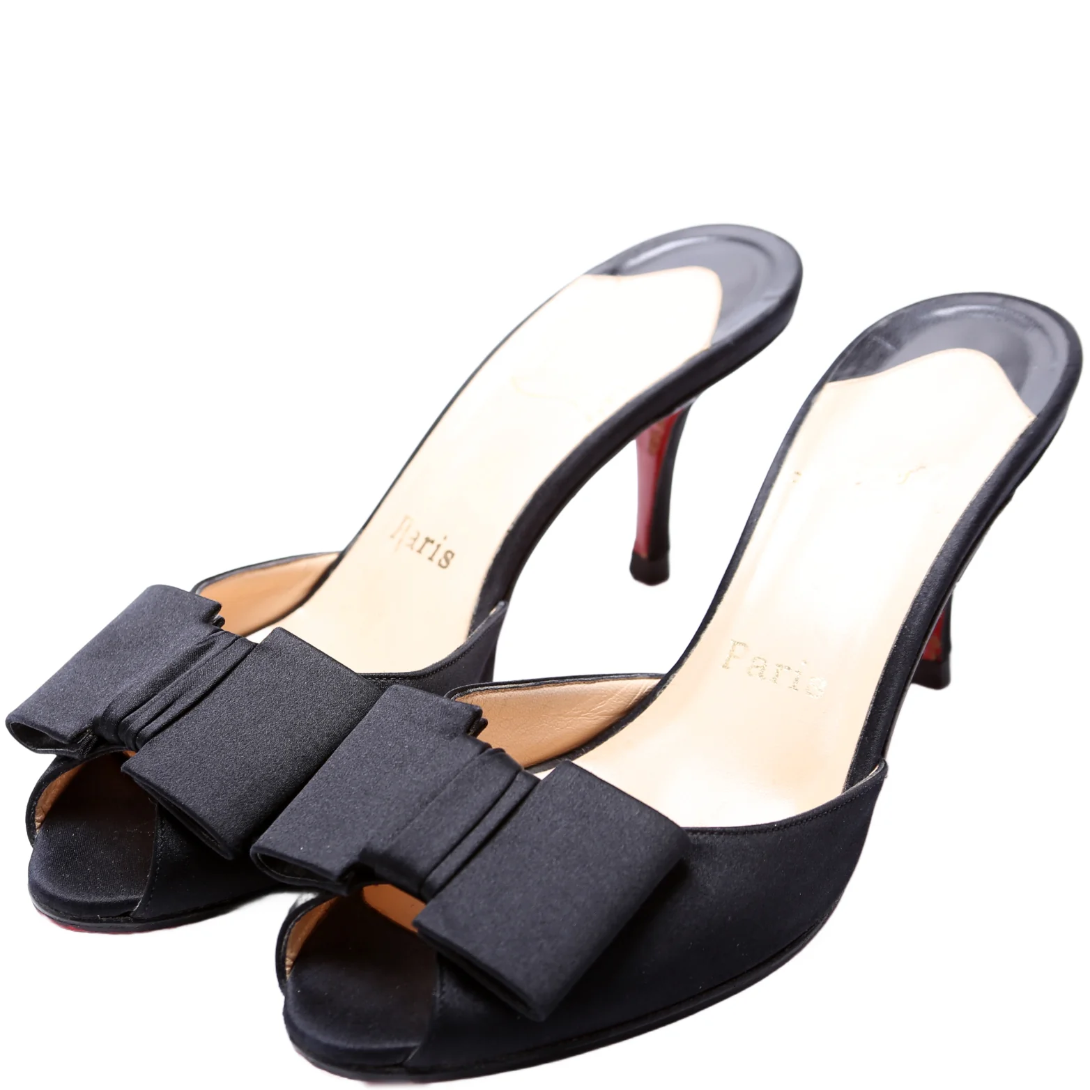 Satin Open Toe Mules Size 37
